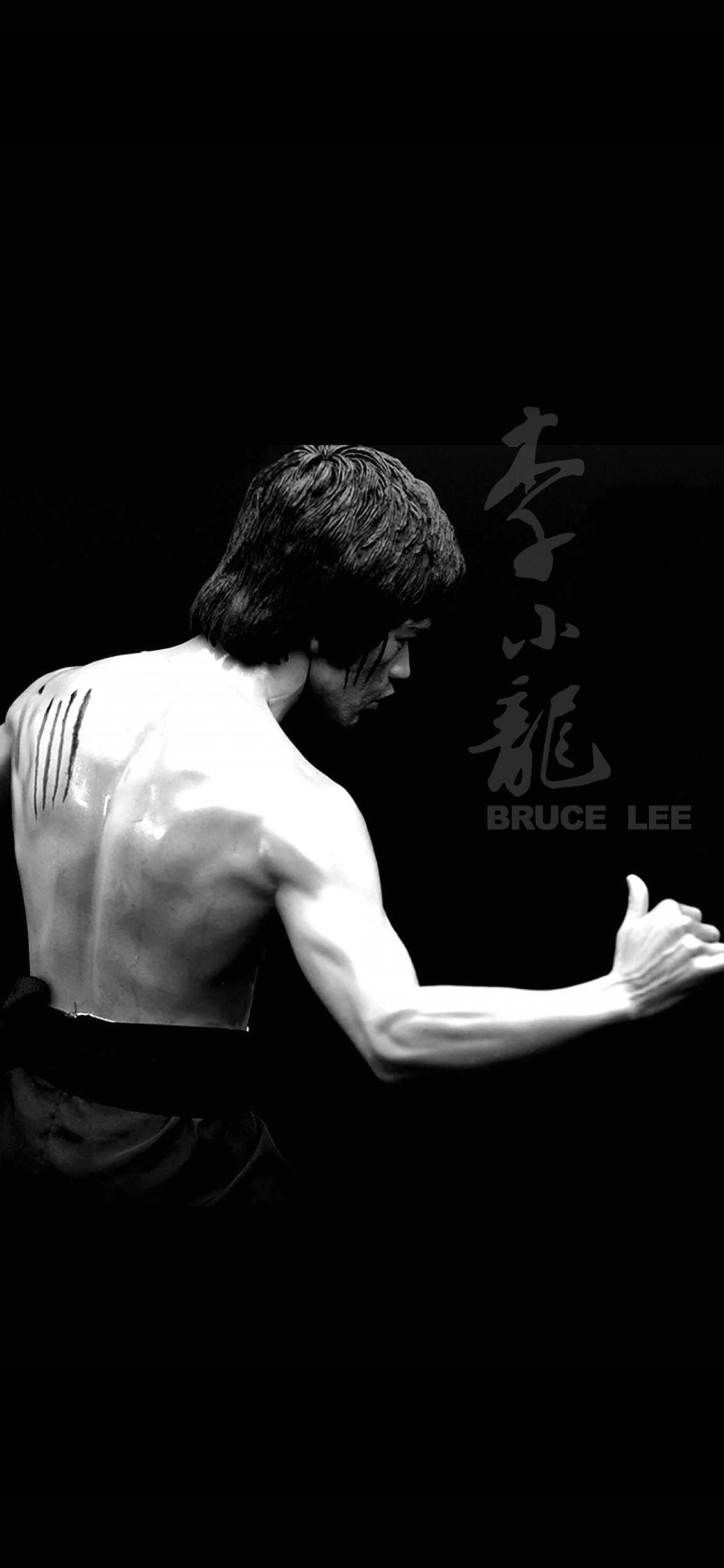 1125x2436 Bruce Lee Sports Actor Celebrity Dark