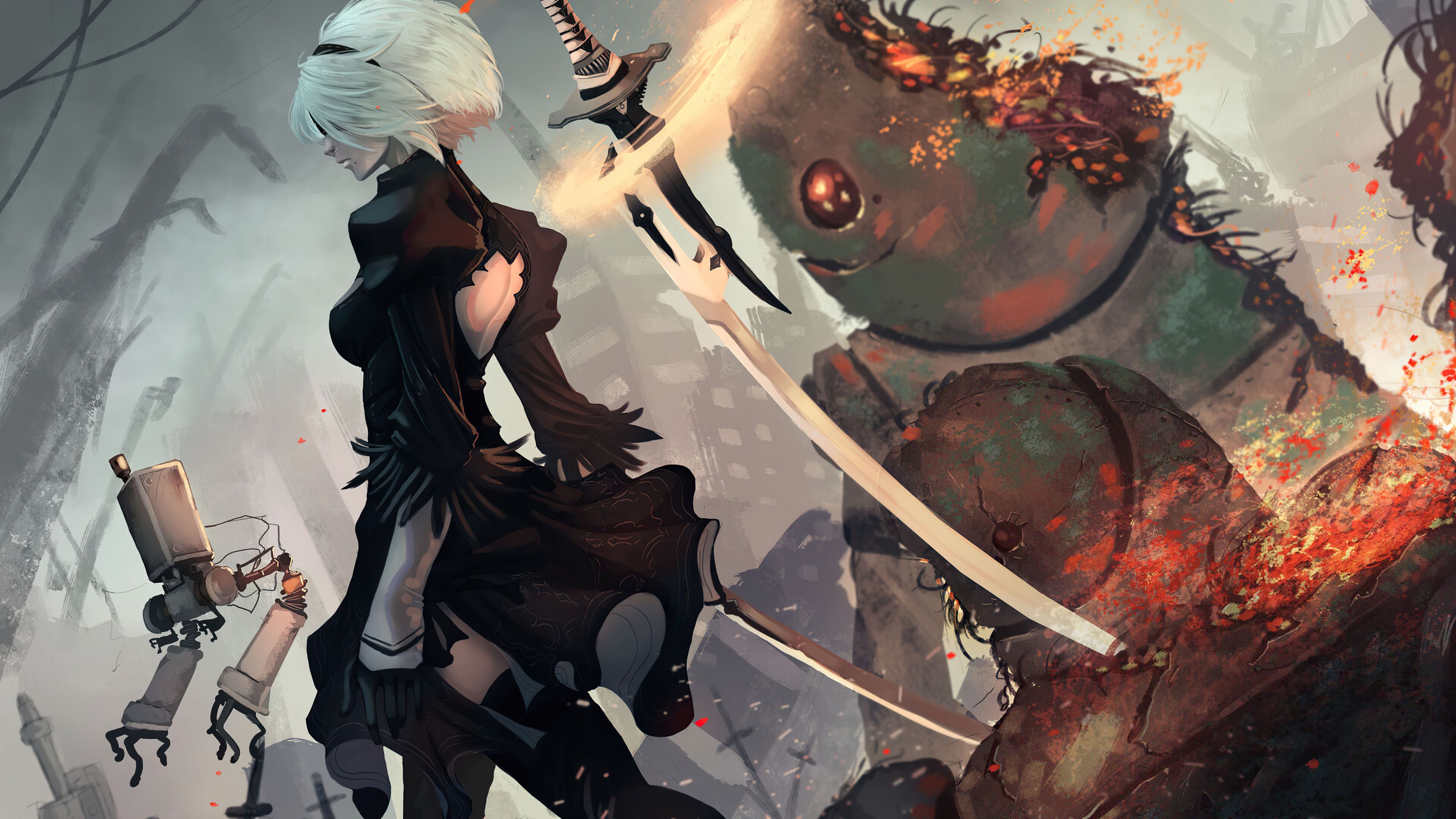 3840x2160 2B NieR Automata 4K Wallpaper .3229