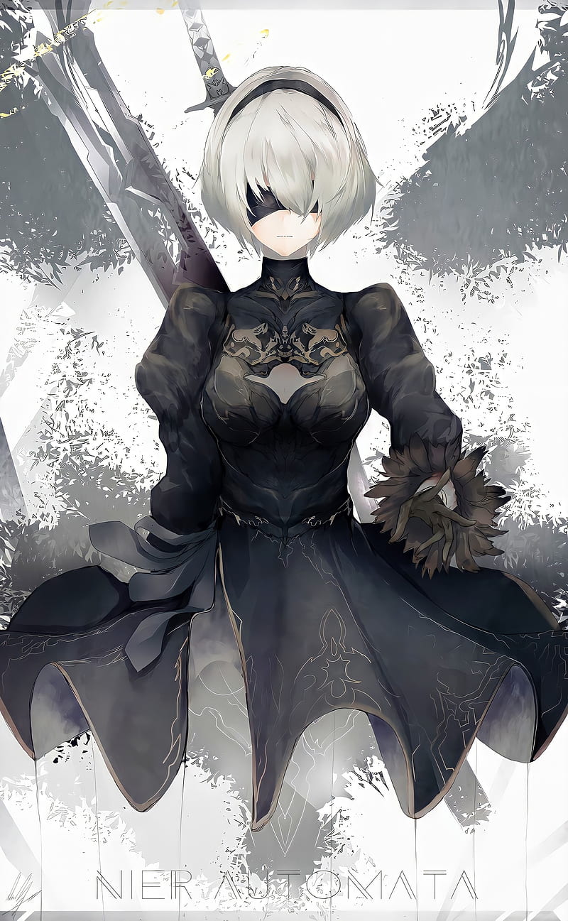 800x1297 HD 2b nier automata game wallpaper