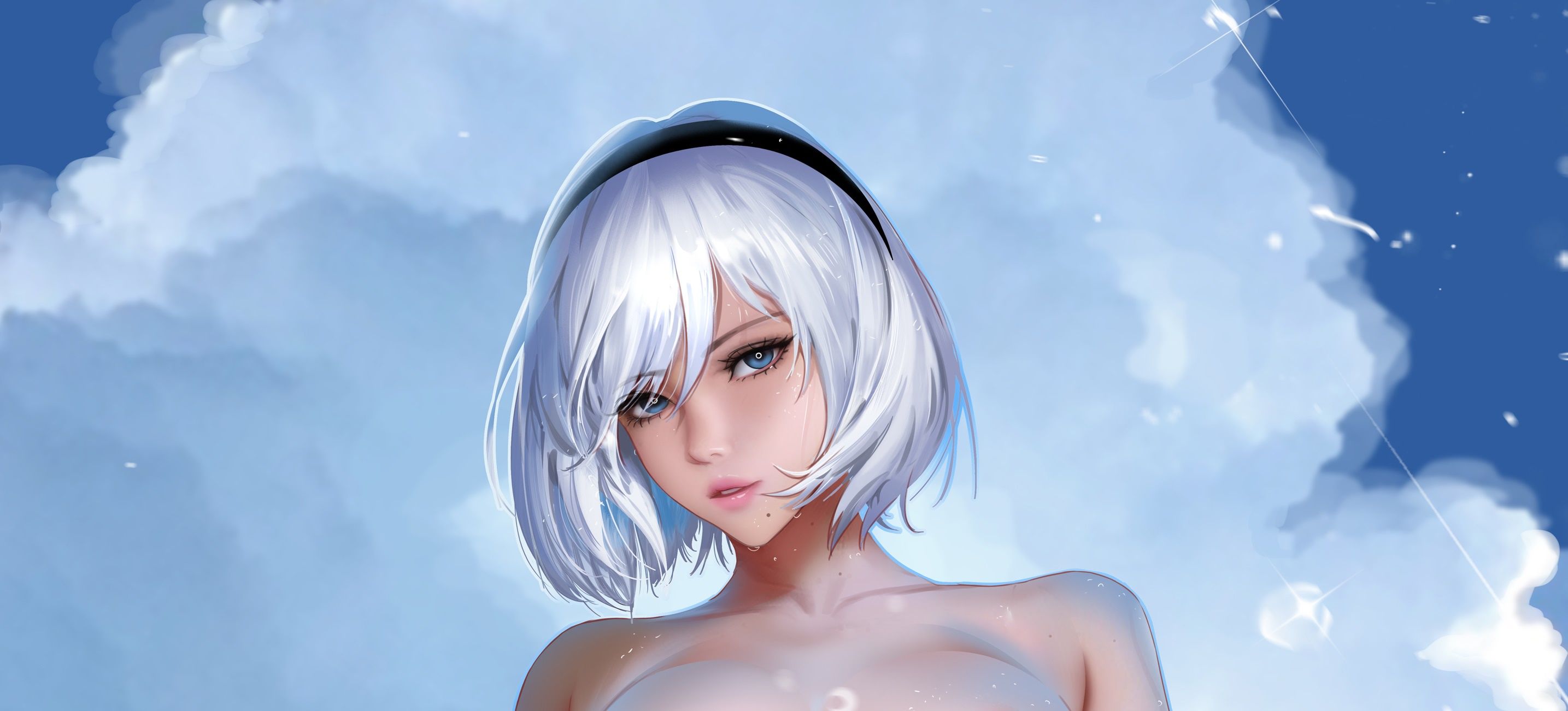 2869x1302 Wallpaper girl, nier, nier automata