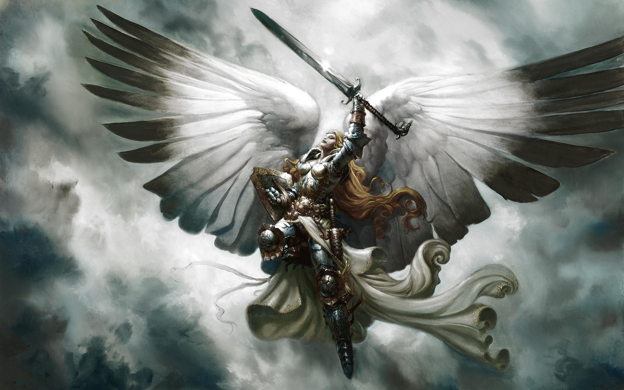 Wallpaper fantasy angel warrior wings art desktop wallpaper hd image  picture background 91c588  wallpapersmug