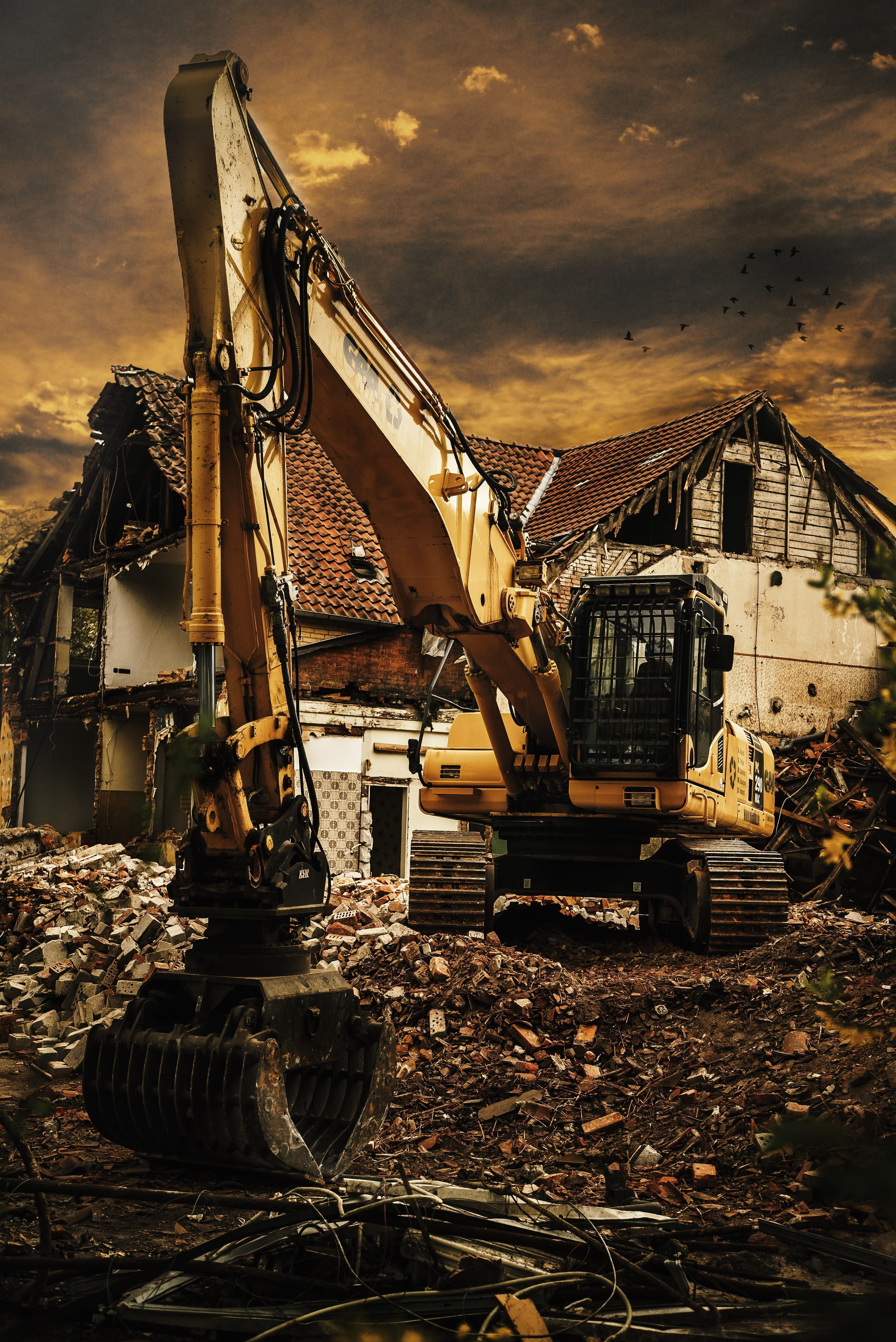 2832x4240 HD wallpaper: Excavators, Demolition