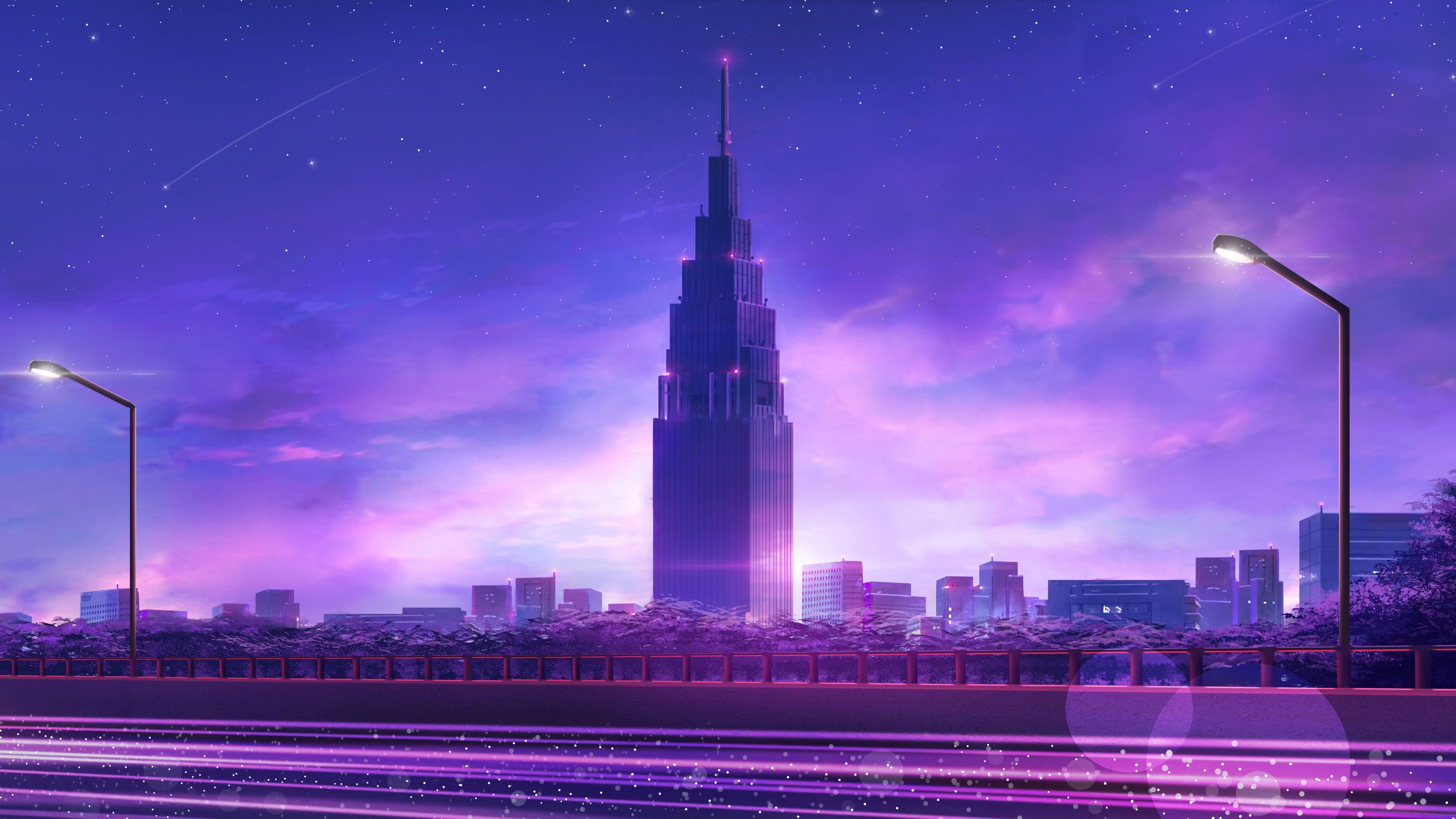 Purple Tokyo City Wallpapers Top Free Purple Tokyo City