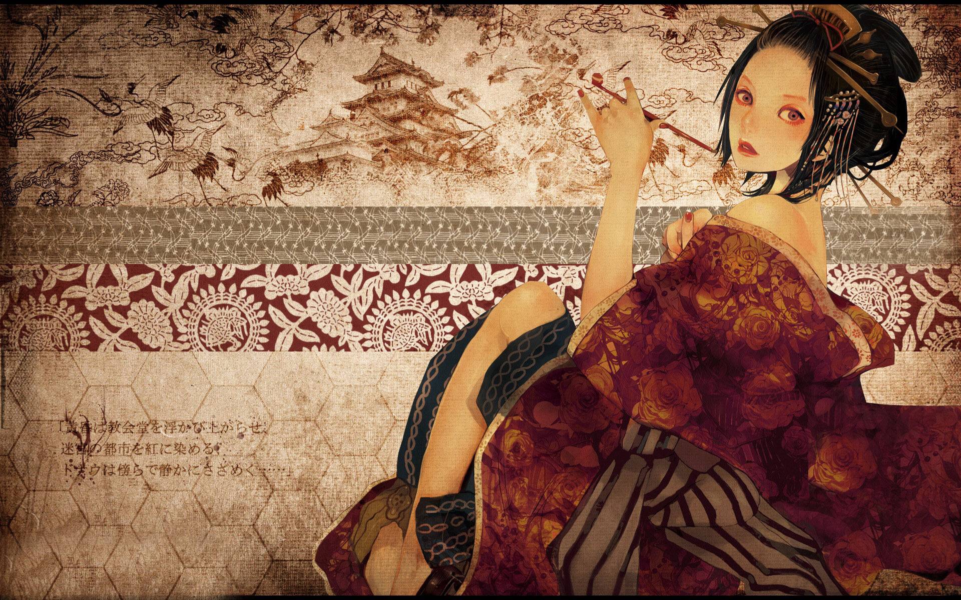 1920x1200 Geisha Wallpaper