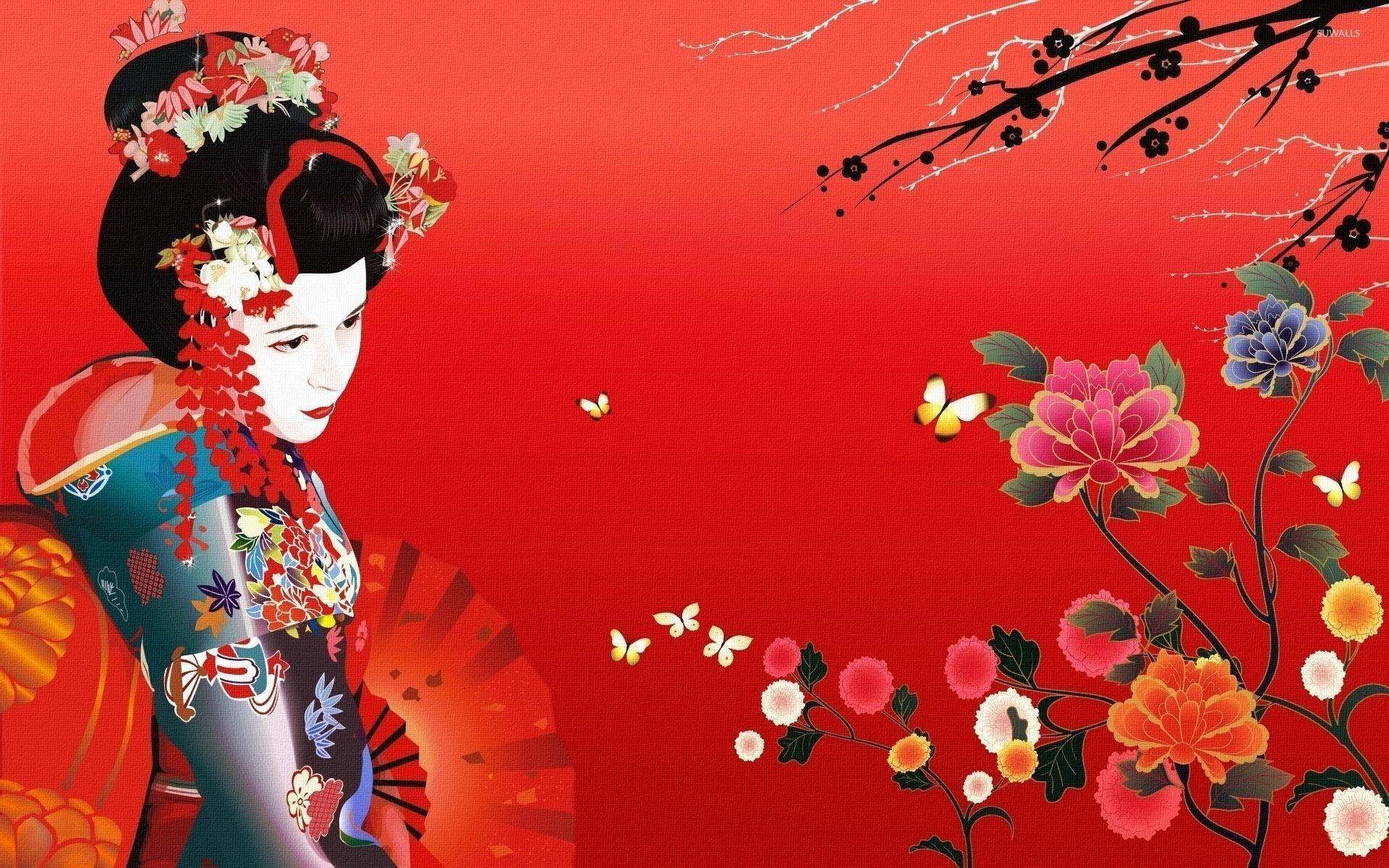 1920x1200 Japanese Geisha Wallpaper