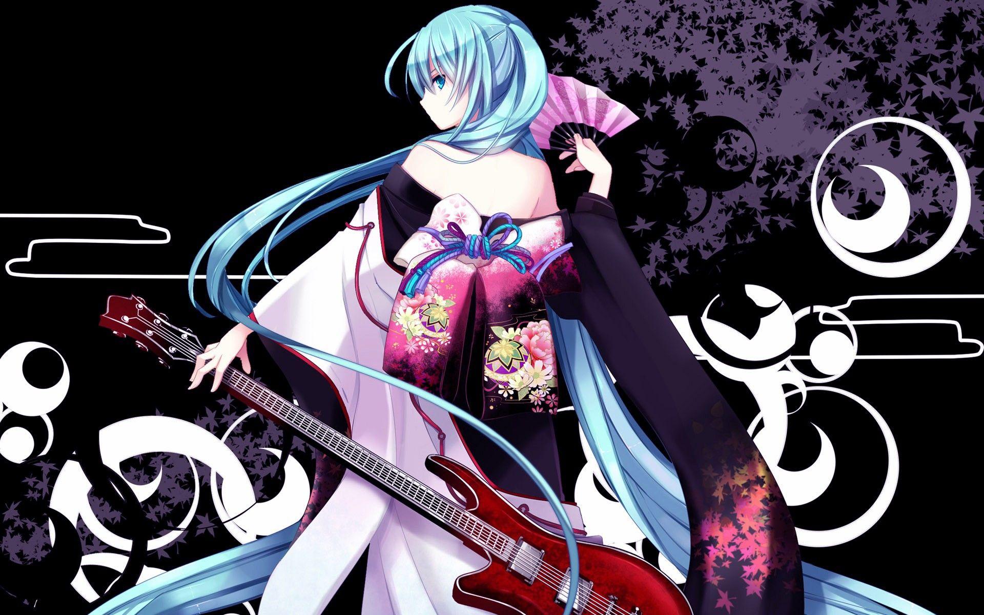 1920x1200 Vocaloid, Hatsune Miku, geisha, anime girls wallpaper