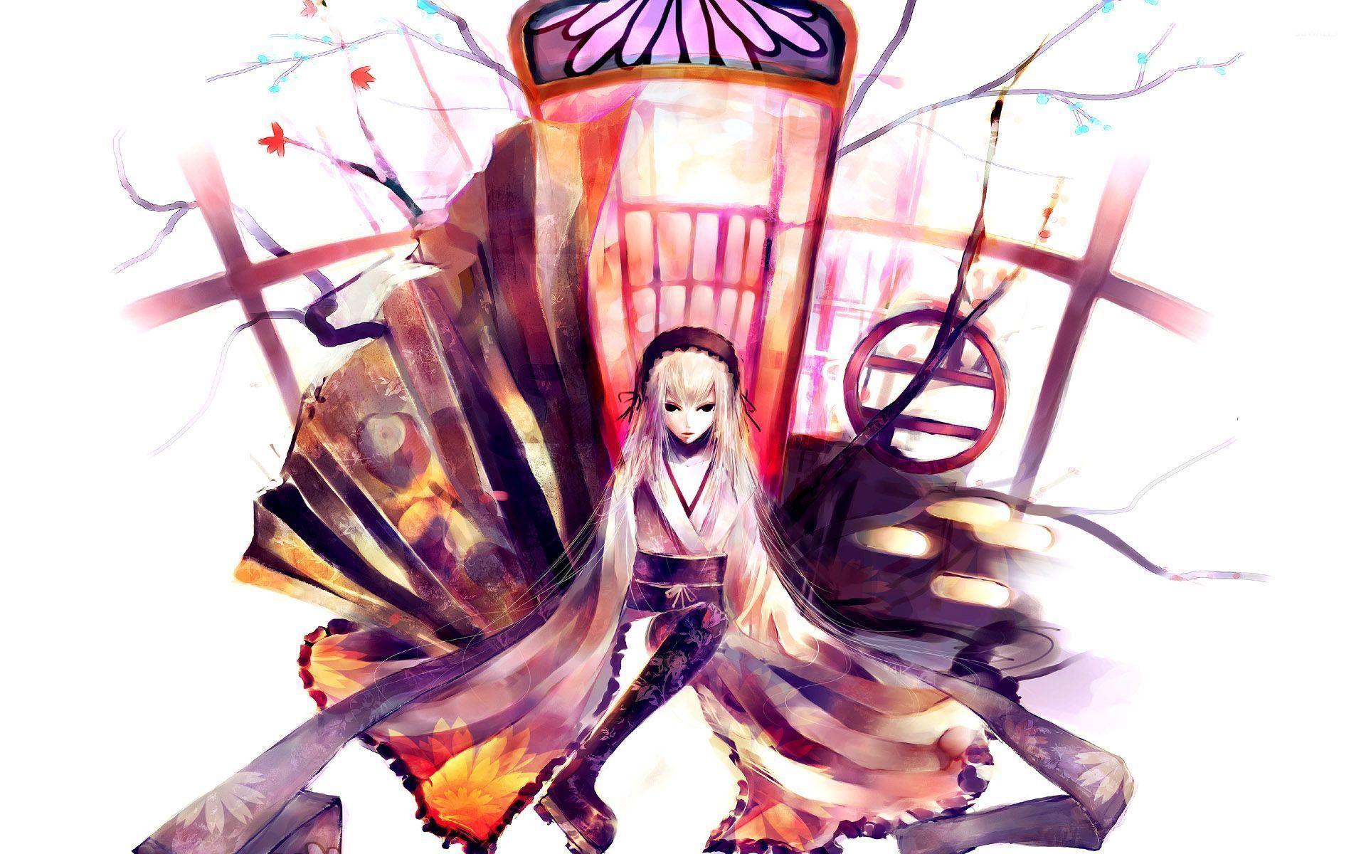 1920x1200 Geisha sitting on the throne wallpaper wallpaper