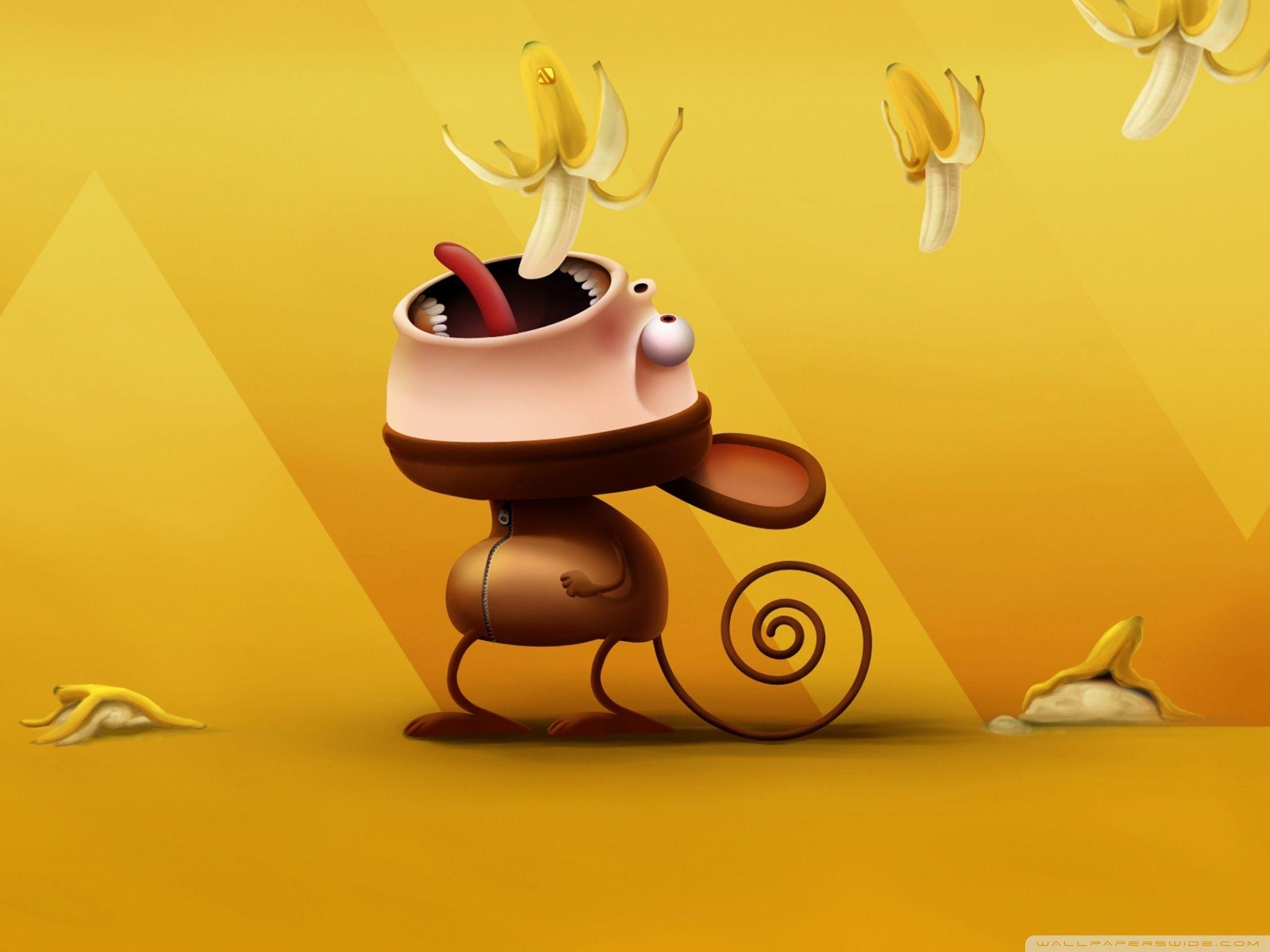 2048x1536 Funny Monkey Eating Bananas ❤ 4K HD Desktop Wallpaper