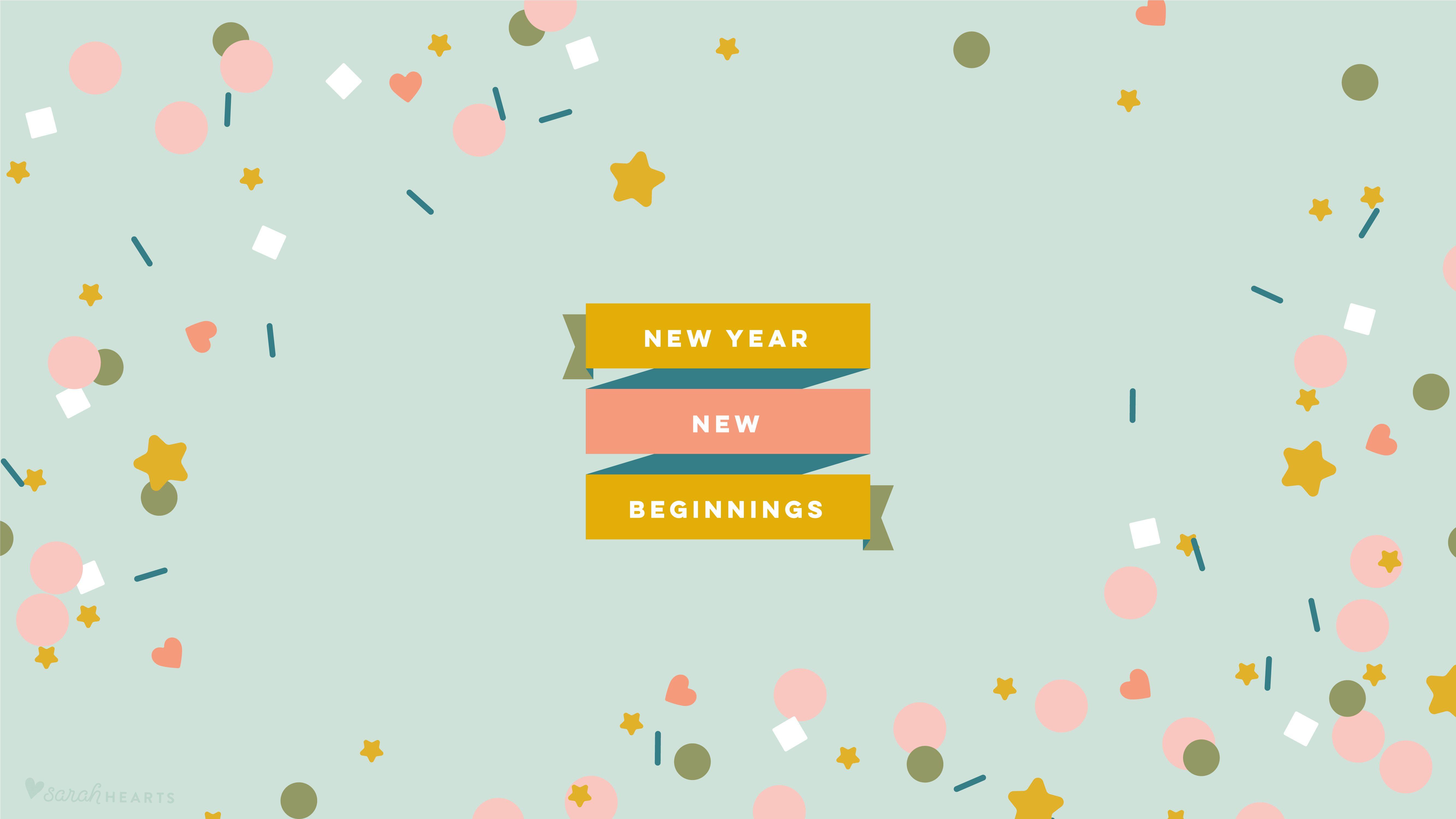 5334x3001 January 2019 Confetti Calendar Wallpaper