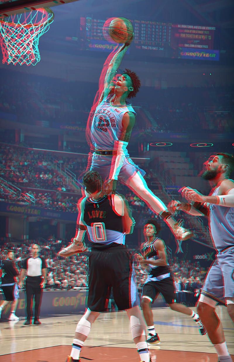 800x1239 Ja Morant 3D, basketball, dunk