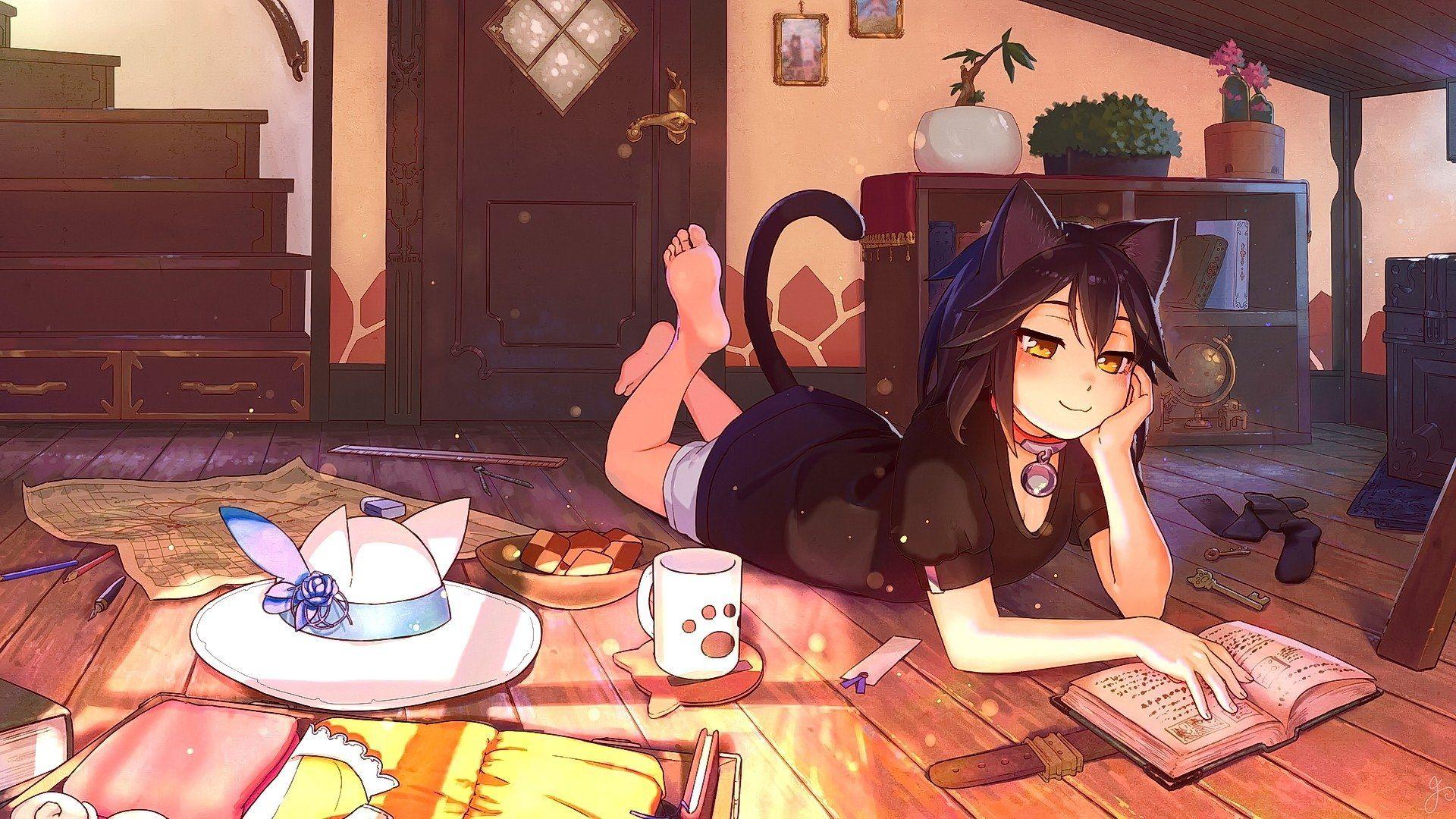 1920x1080 Cat Girl HD Wallpaper and Background Image