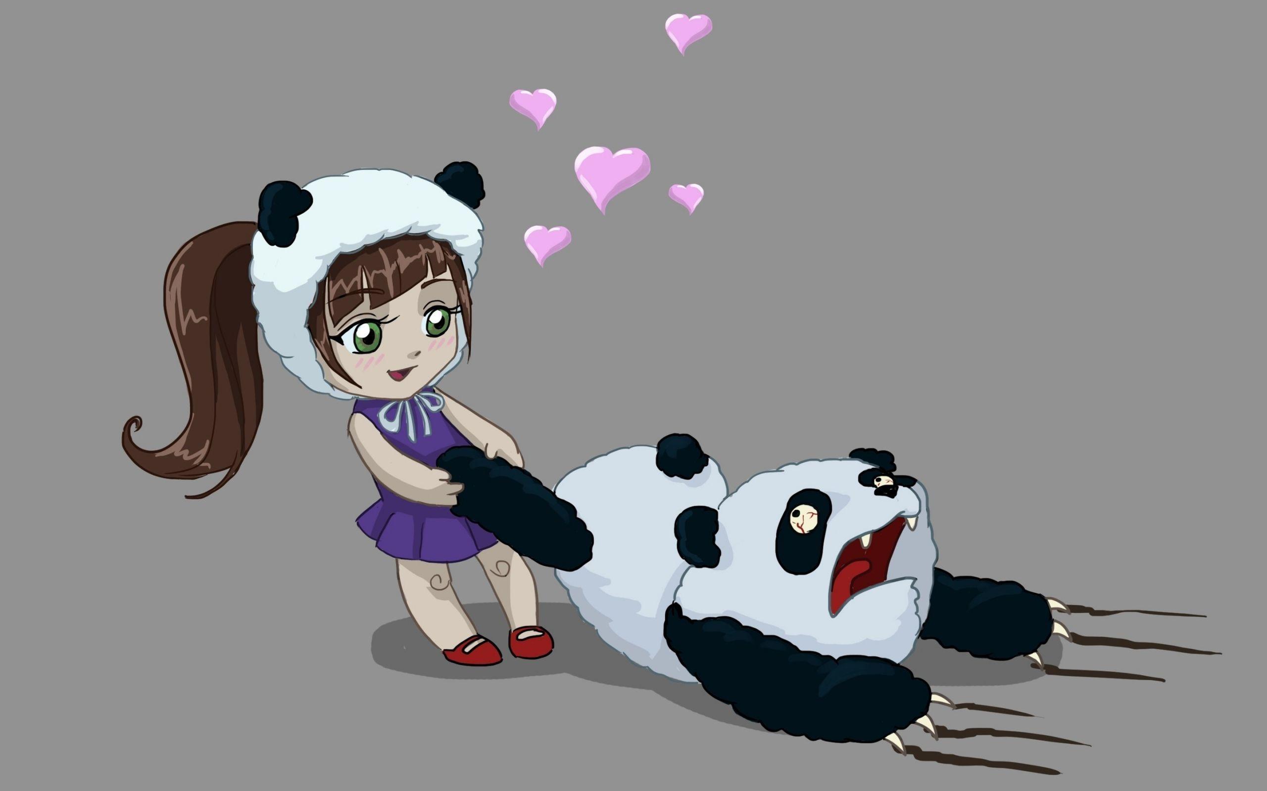 Cute anime panda painting theme