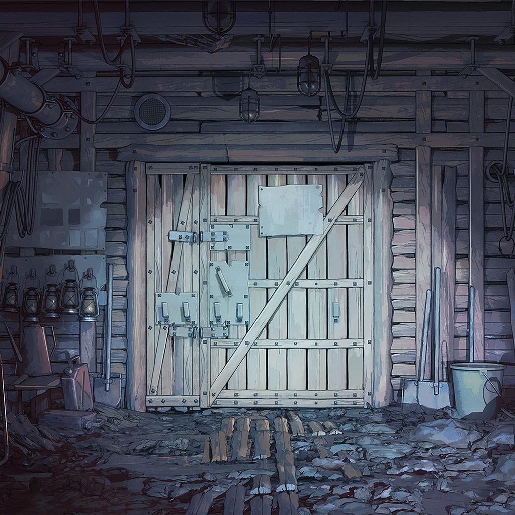 1024x1024 Painting Dark House Anime