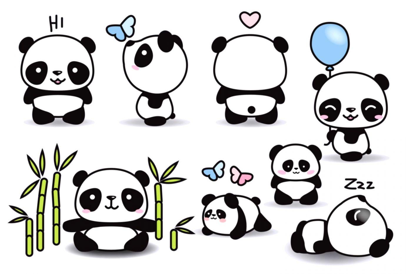 1380x930 Cute Panda Clipart
