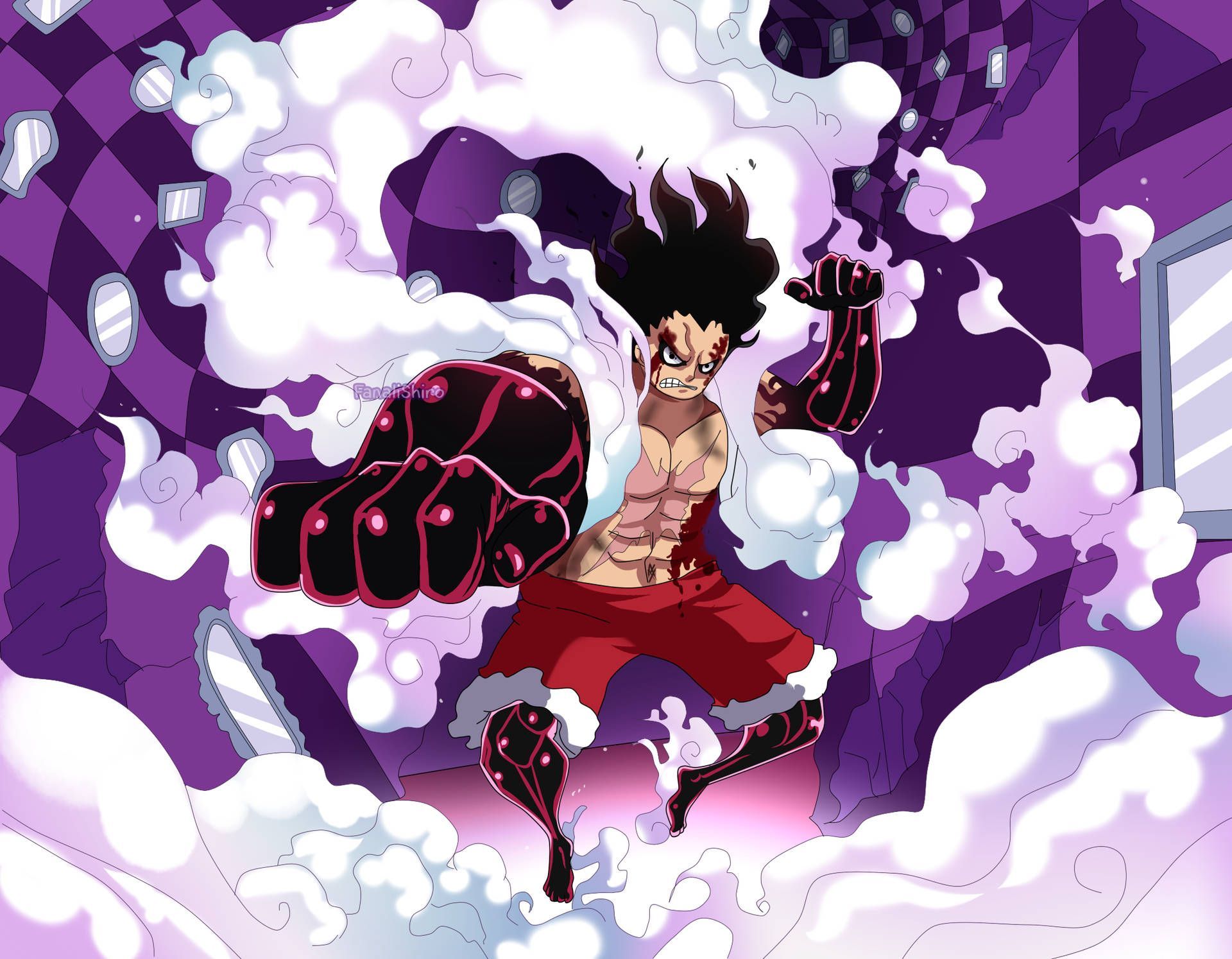 1920x1494 Luffy Gear 4 Purple Poster Wallpaper