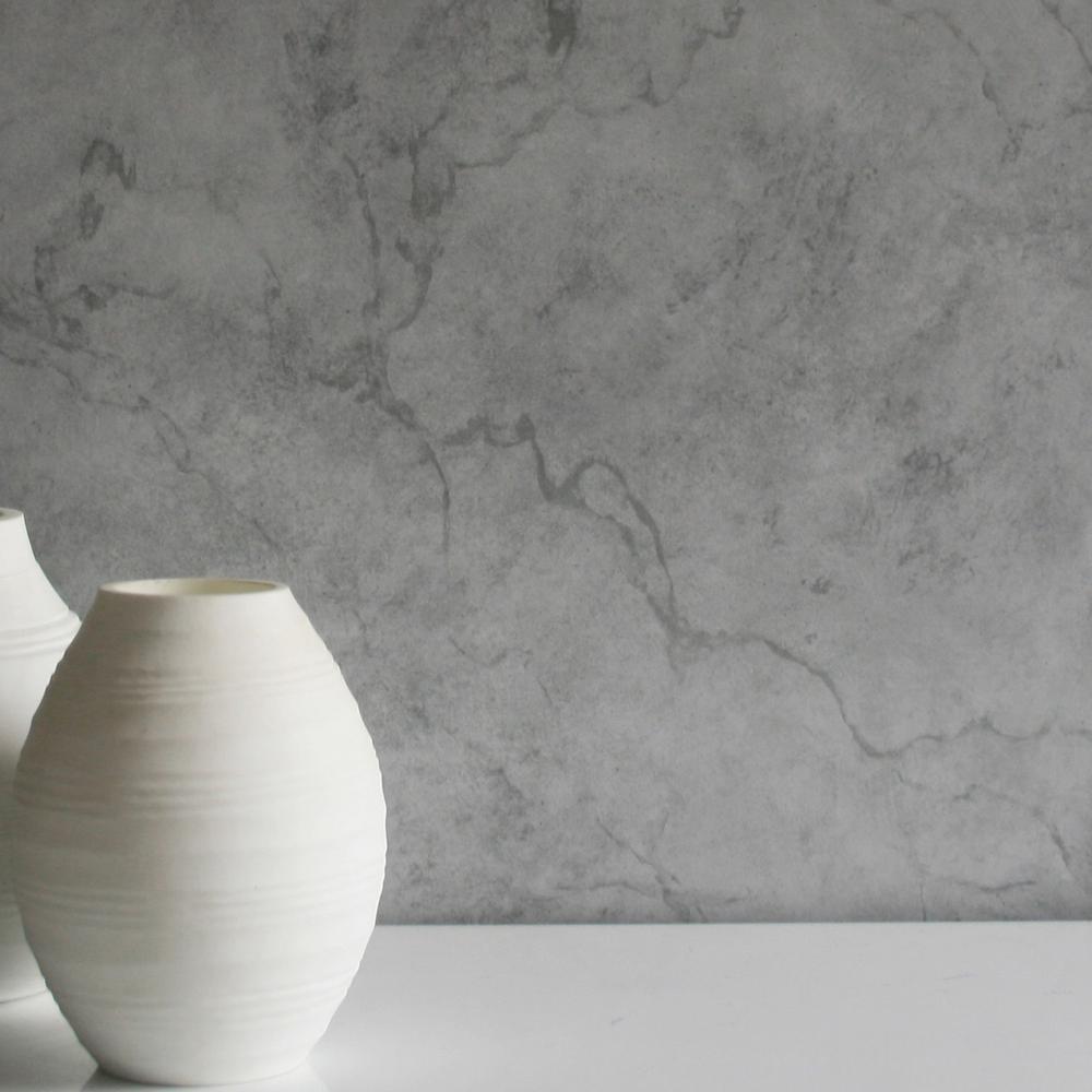 1000x1000 Marble Effect Wallpaper. Dark Grey & Light Grey
