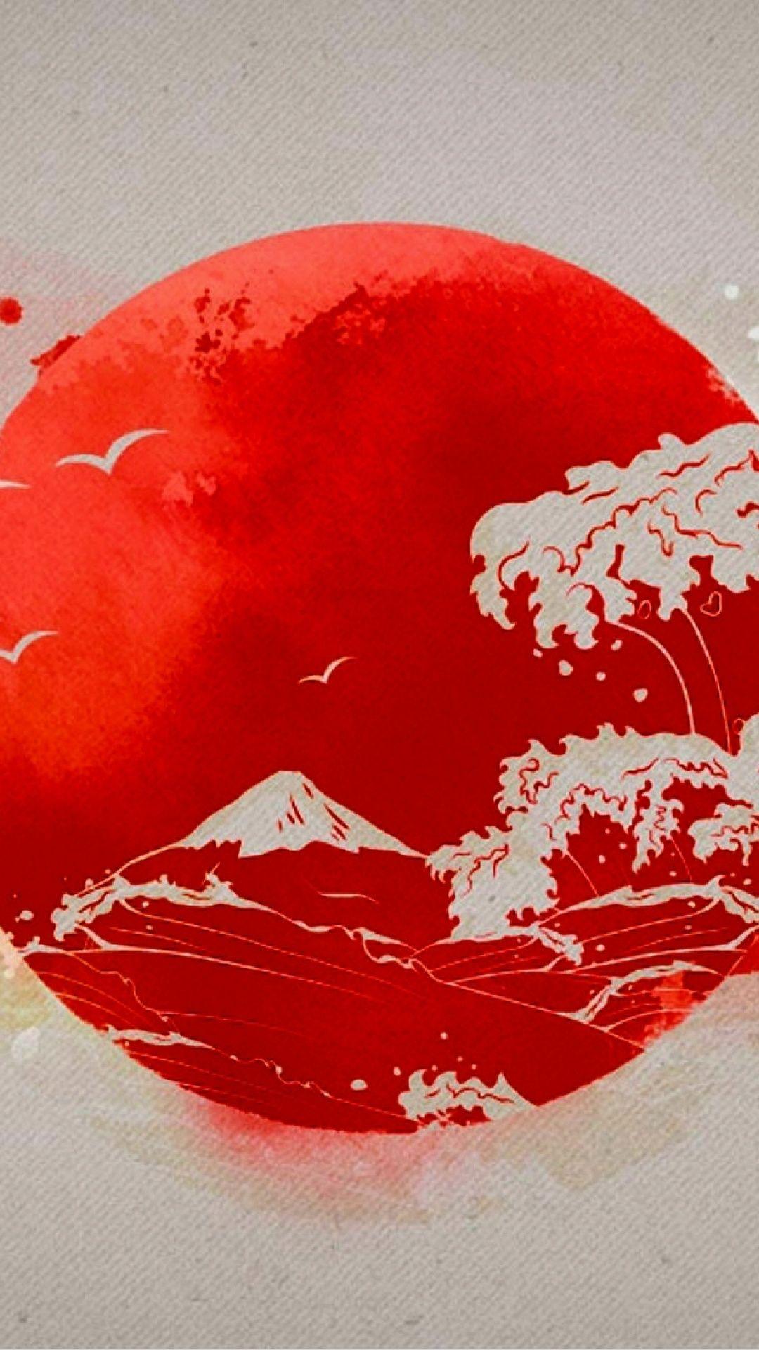 1080x1920 Japanese Flag Wallpaper