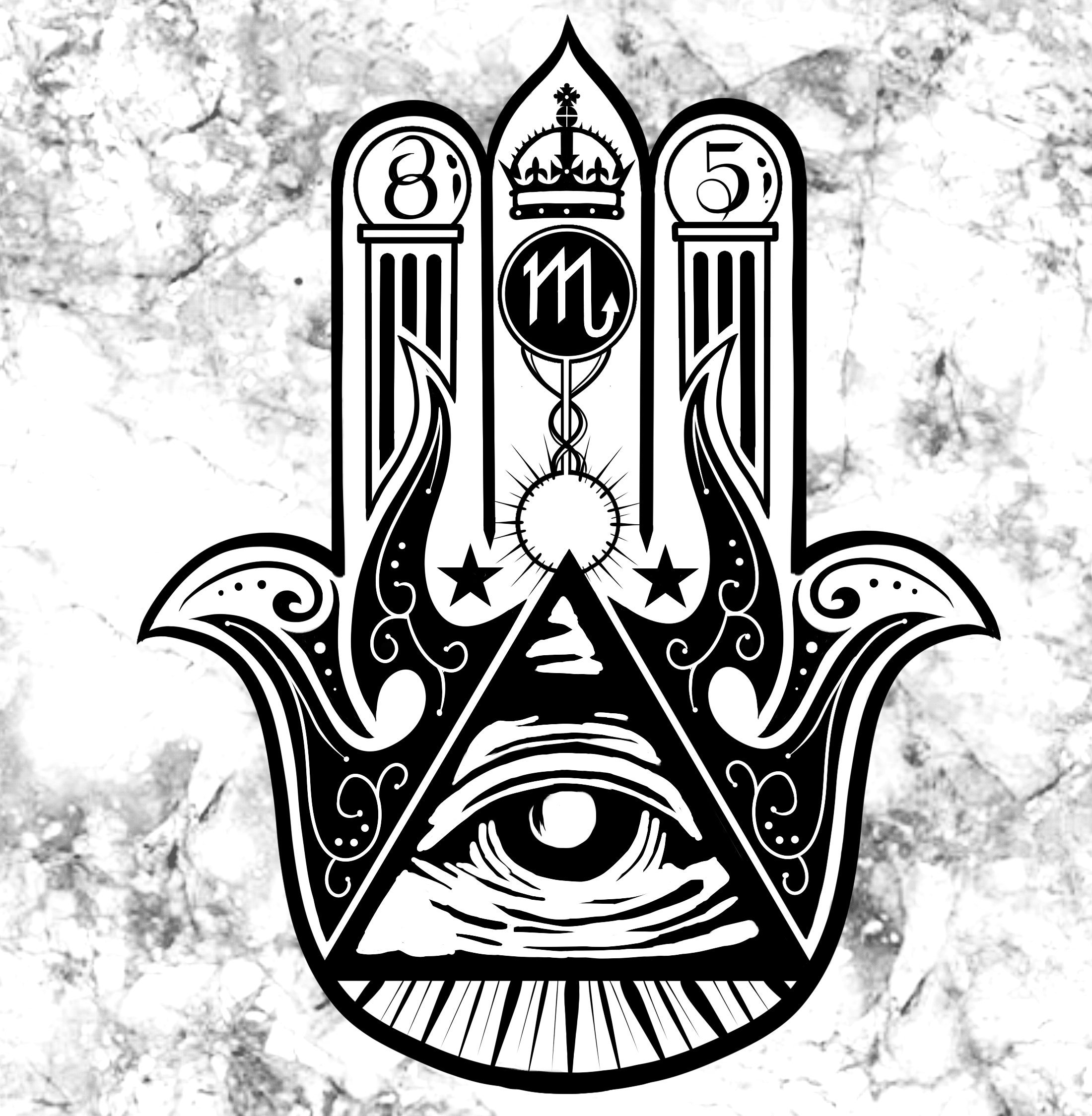 2200x2250 Free download Hamsa Illuminati PSD