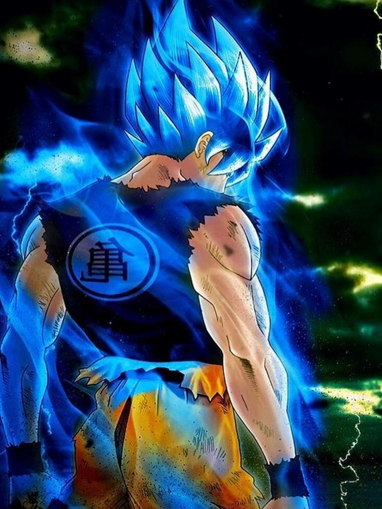 768x1024 Goku Super Saiyan God Blue Wallpaper for Android