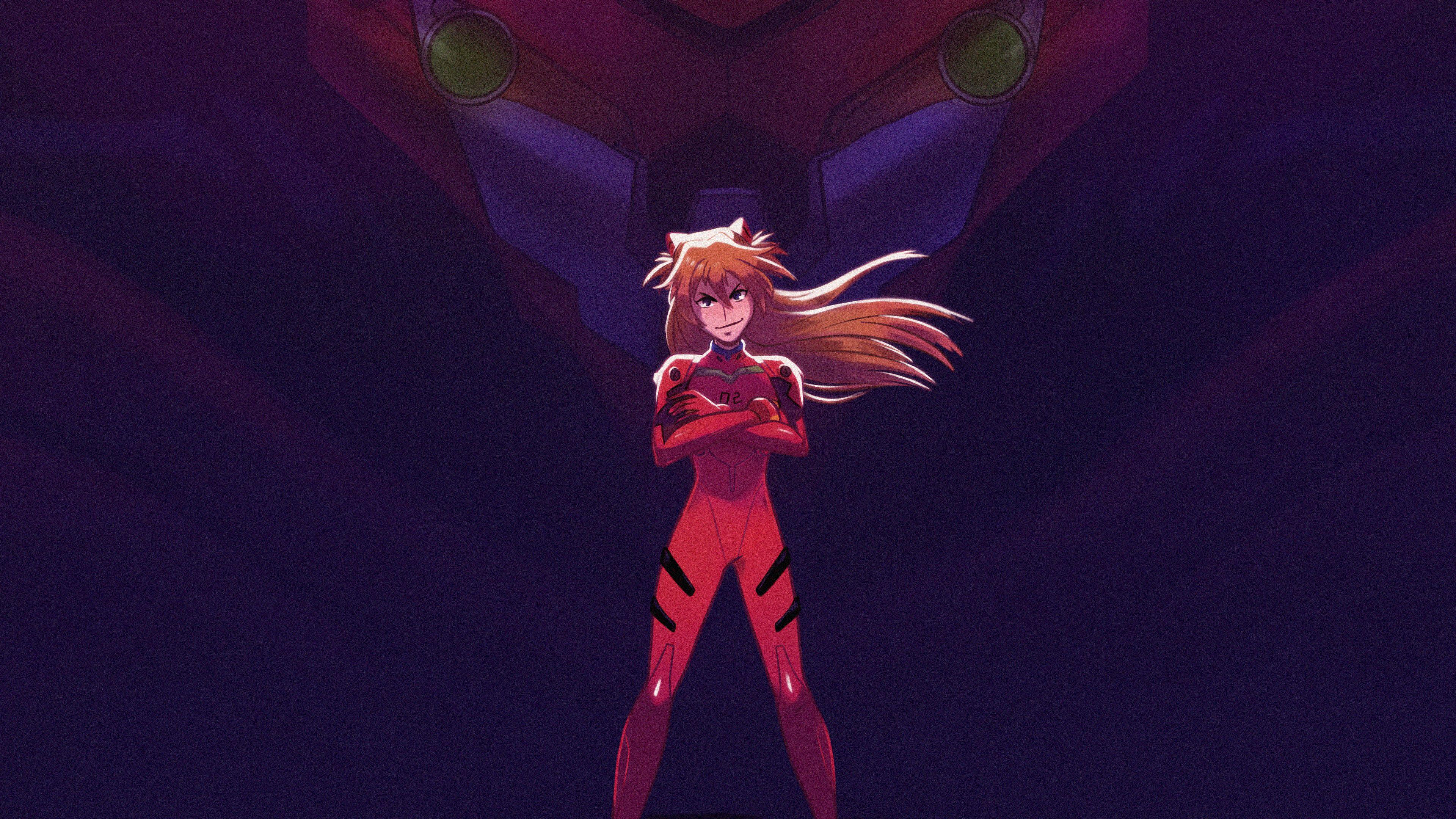 3840x2160 Asuka And Her Unit 02 From Evangelion, HD Anime, 4k
