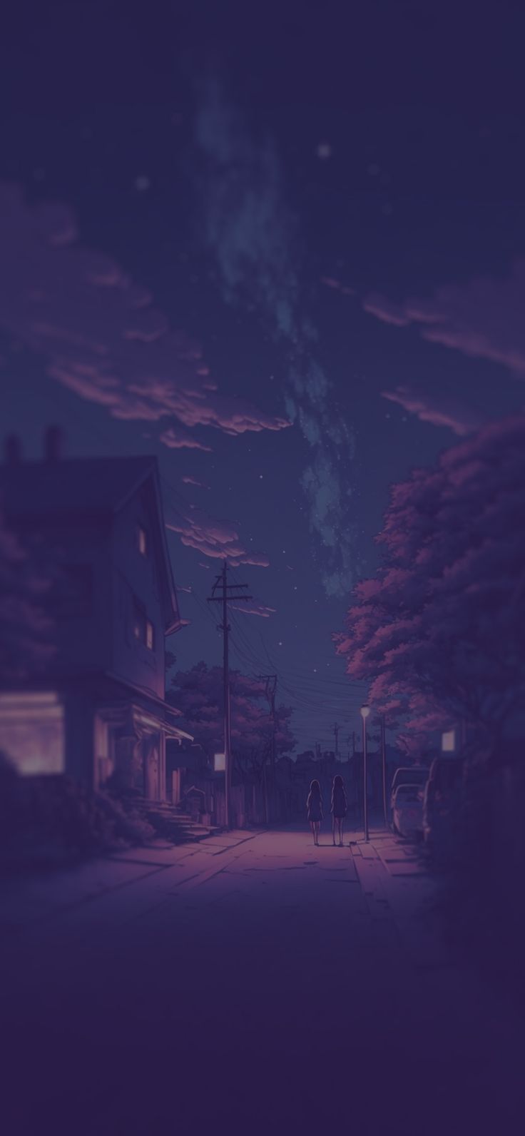 736x1592 Milky Way Anime Aesthetic Background