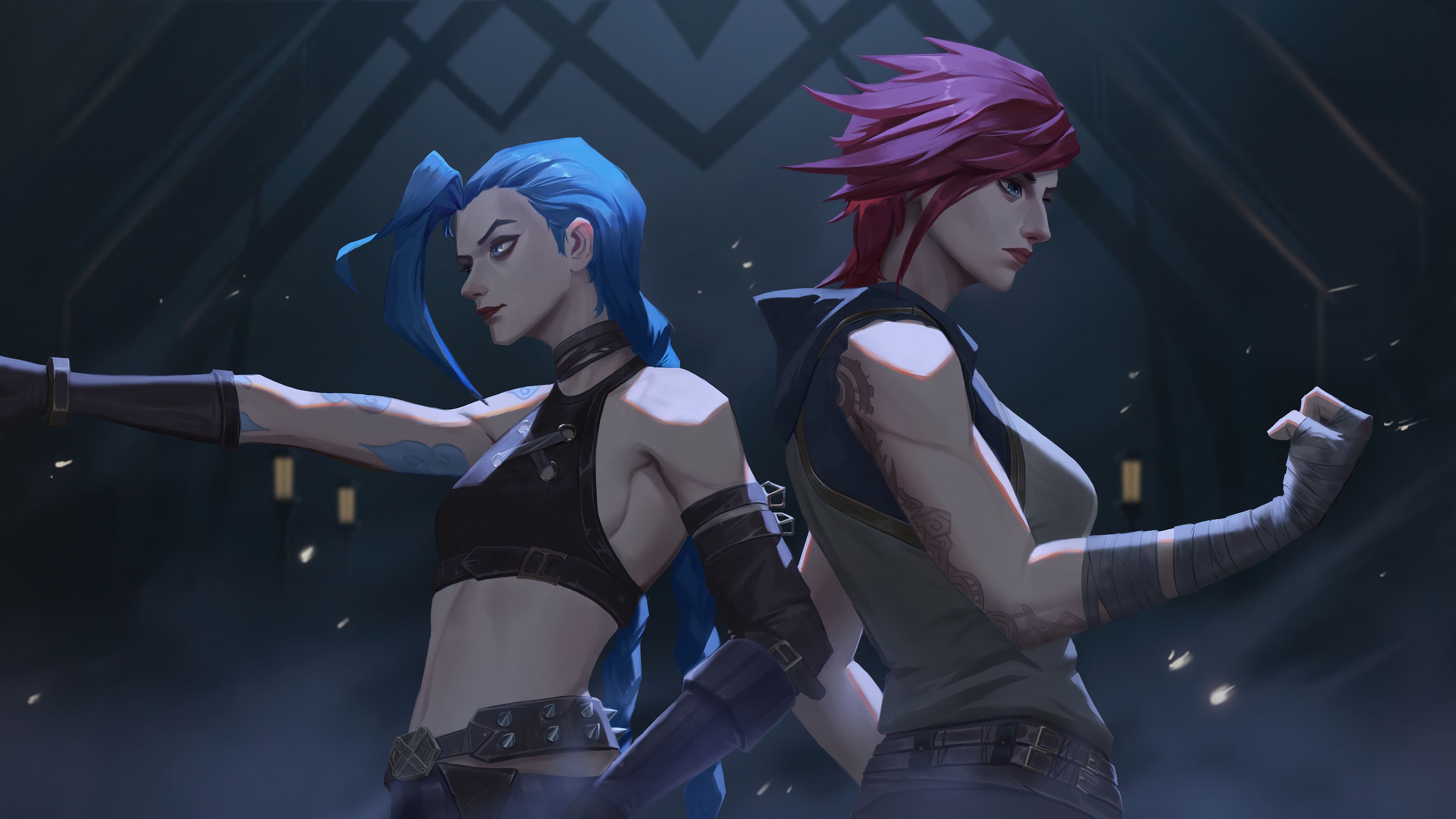 3840x2160 Jinx And Vi Wallpaper