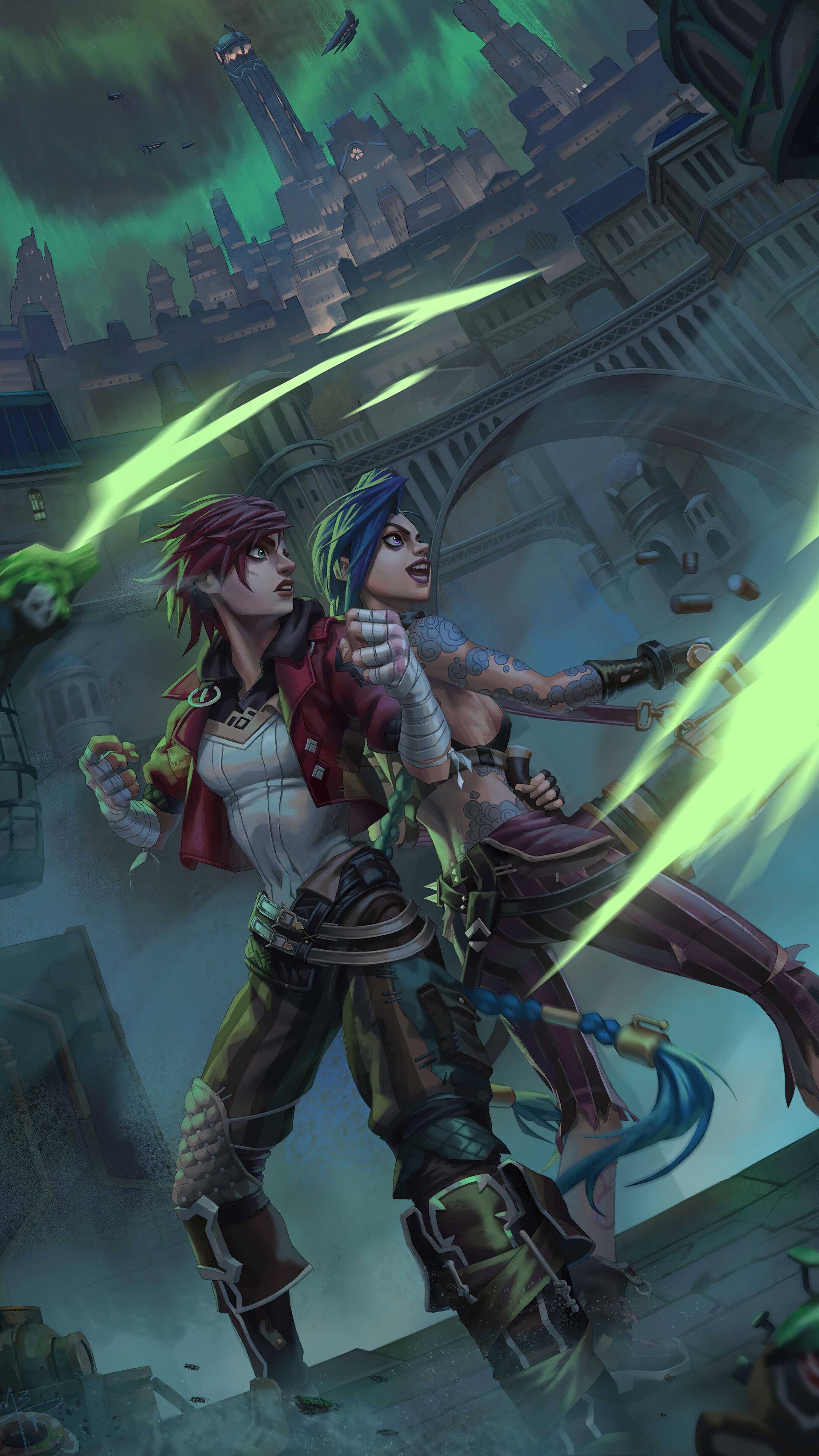 2160x3840 Vi and Jinx Arcane Wallpaper iPhone