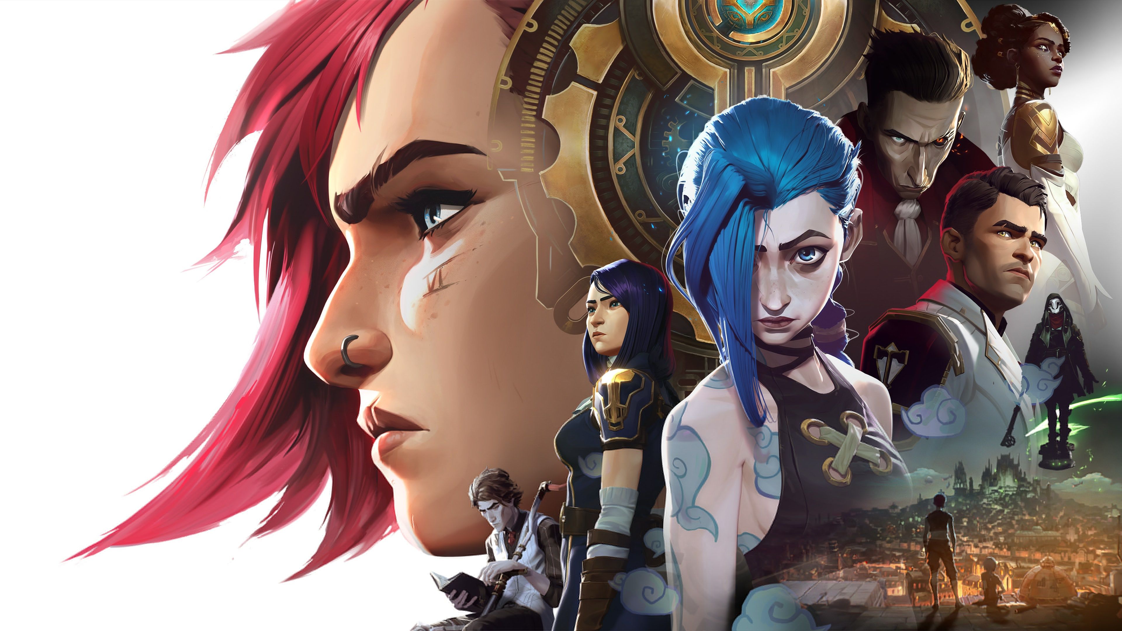 3840x2160 Wallpaper Jinx, Arcane, Vi for mobile