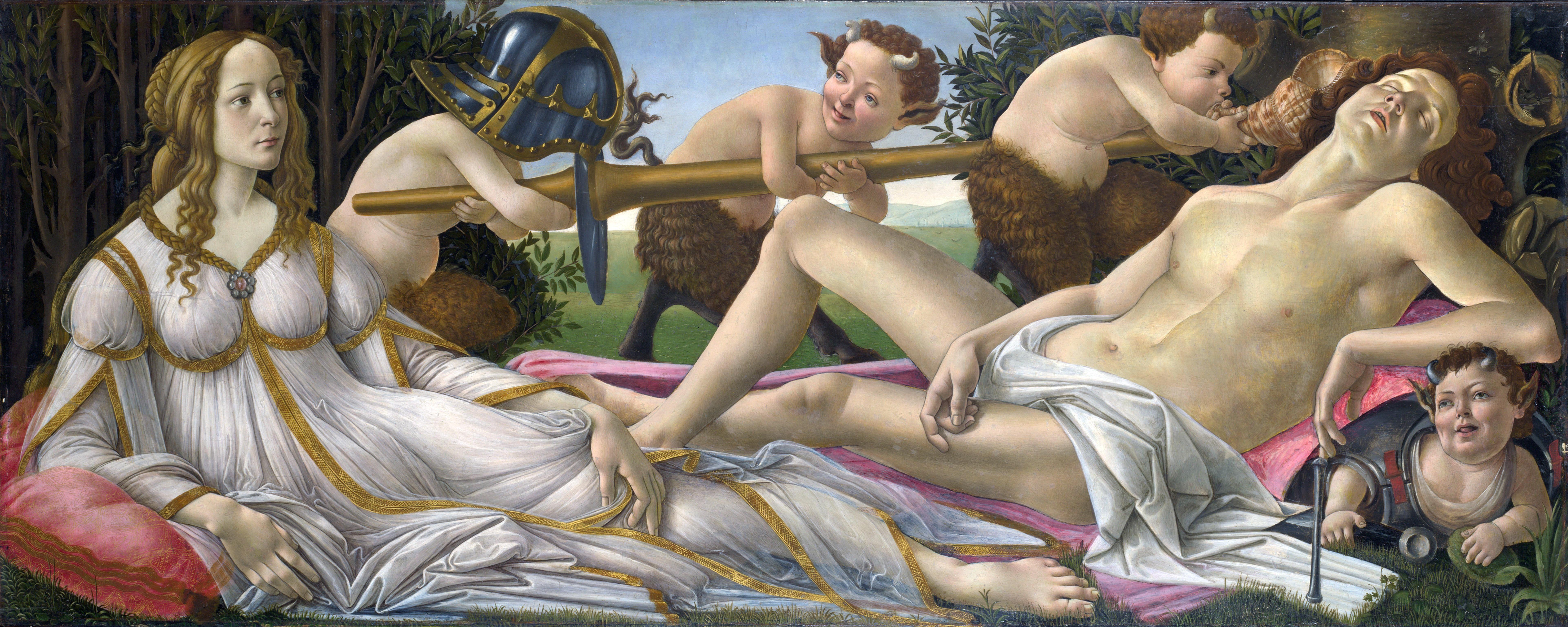7689x3075 Sandro Botticelli, Greek mythology, Classic art, Painting