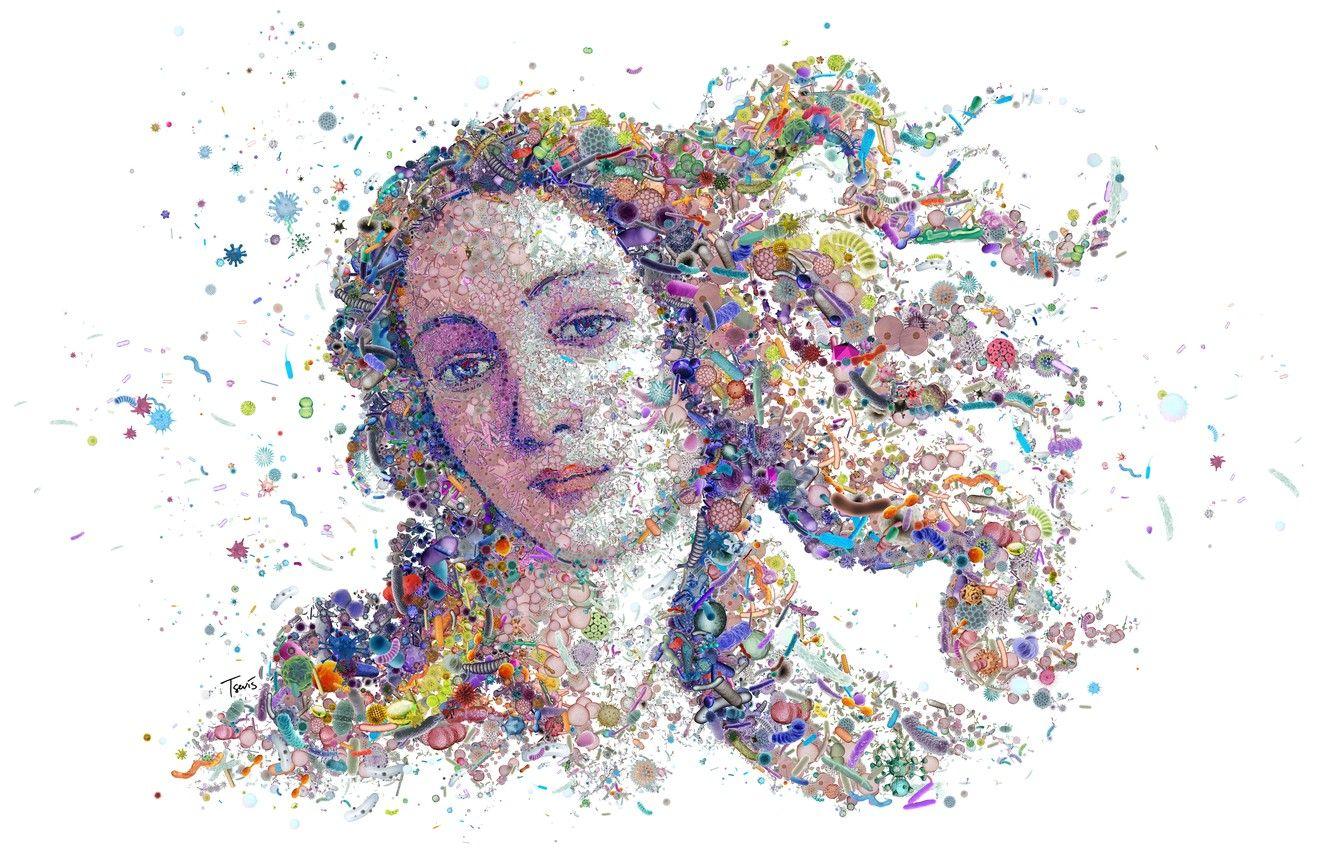 1332x850 Wallpaper face, bacteria, viruses, The Birth Of Venus