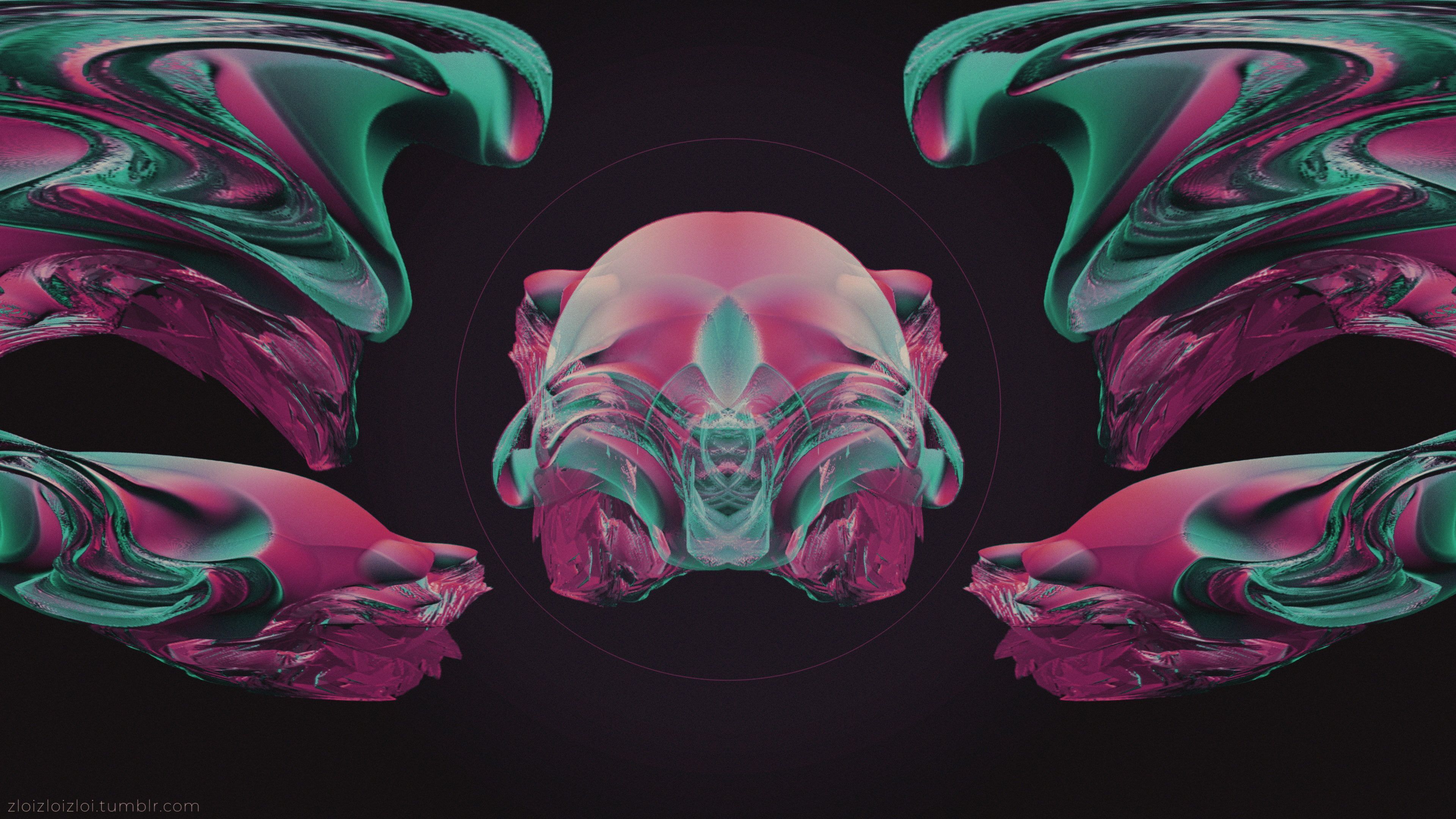 3840x2160 HD wallpaper: glitch art, abstract, LSD