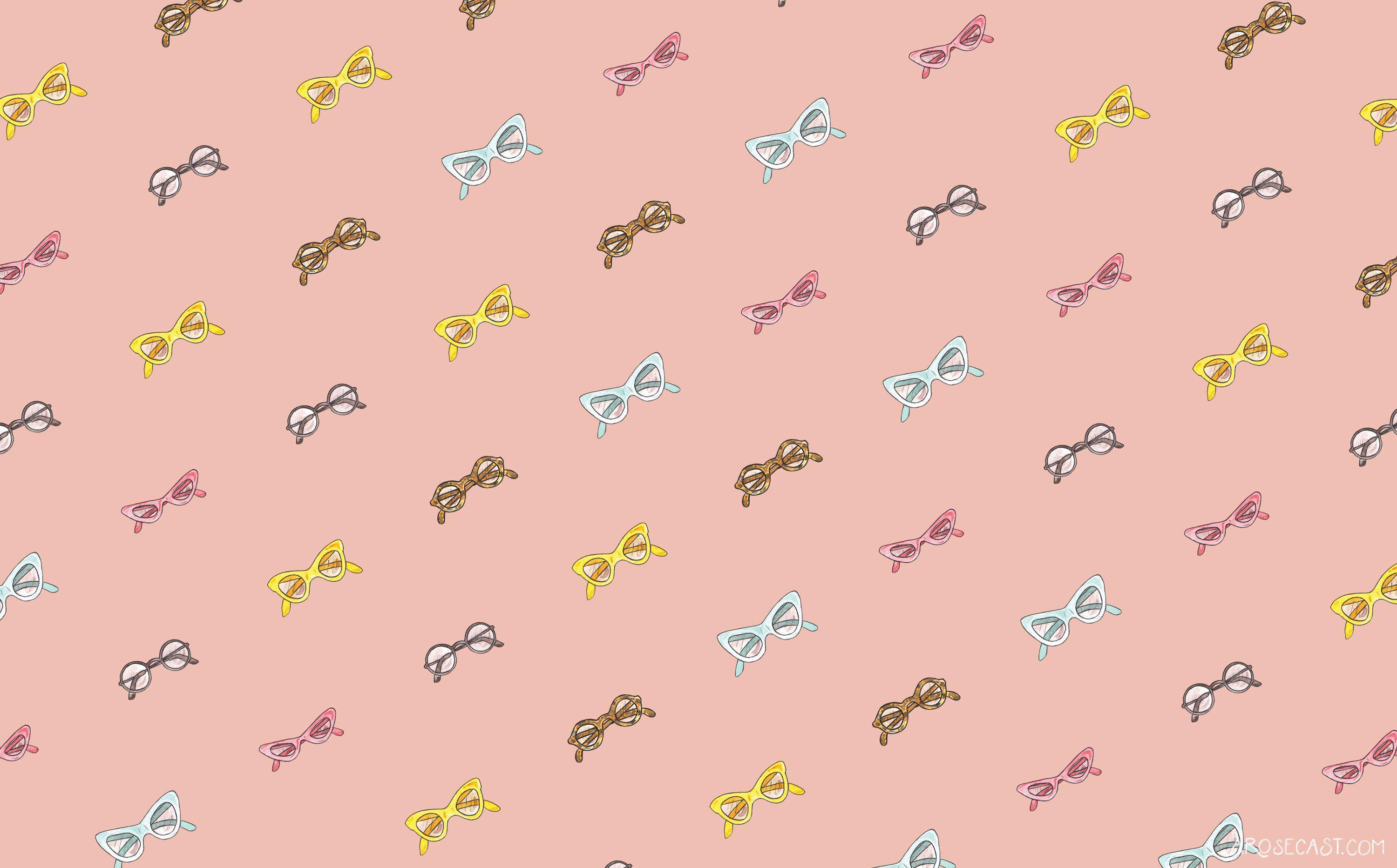 3000x1865 June Freebie // Vintage Glasses Pattern Weekly Planner