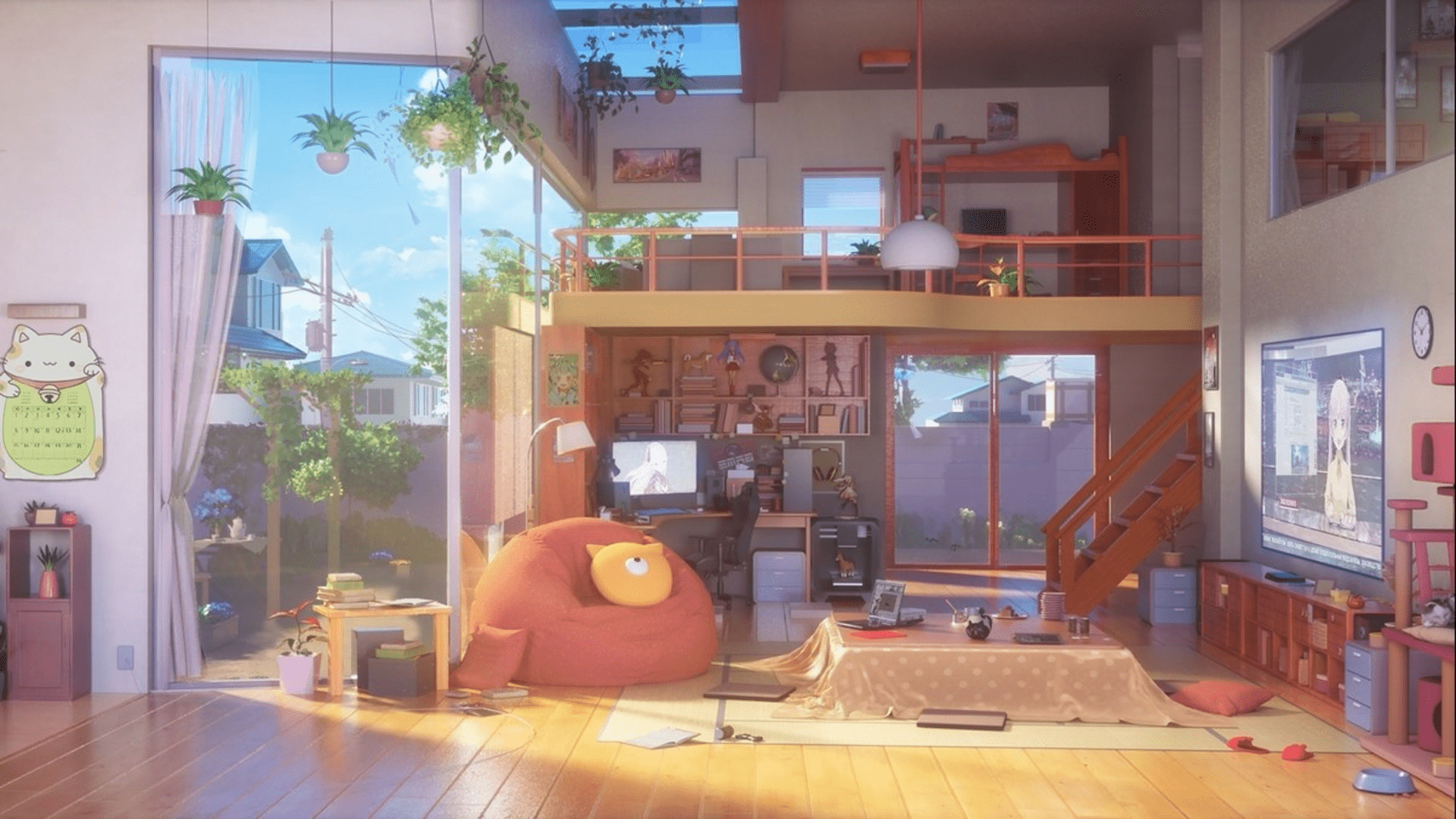 Hình nền HD 1920x1080 Anime Living Room.  Hình nền