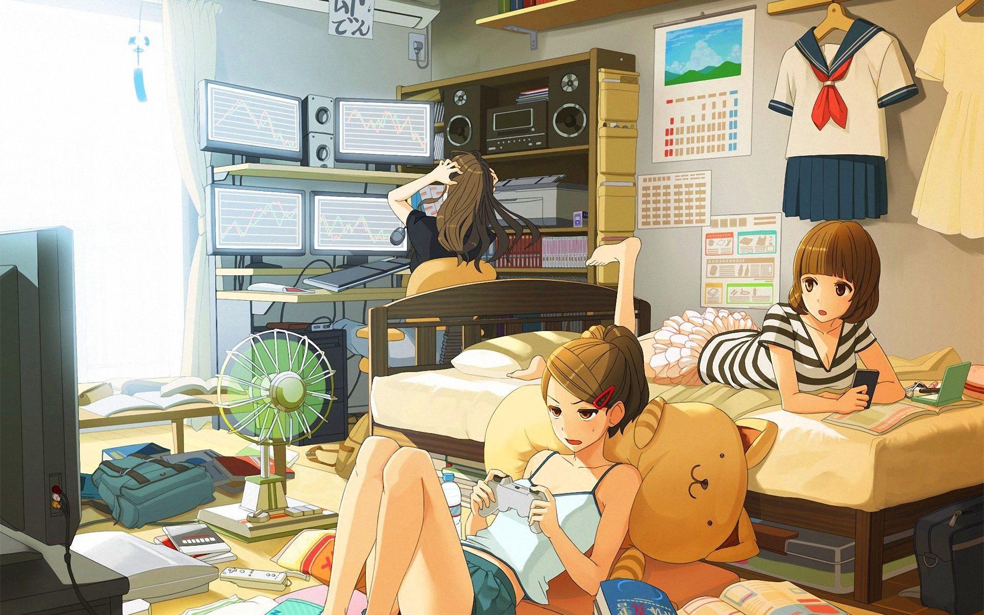 1920x1200 Anime Girls Room hình nền