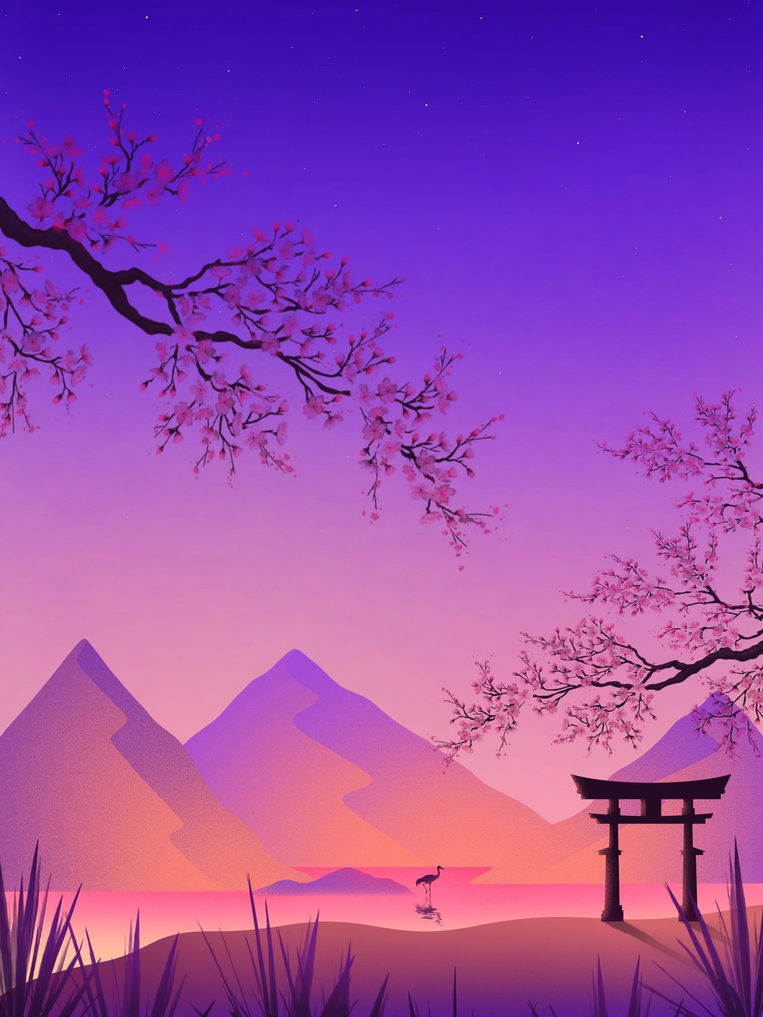 1536x2048 Download Sakura wallpaper for mobile