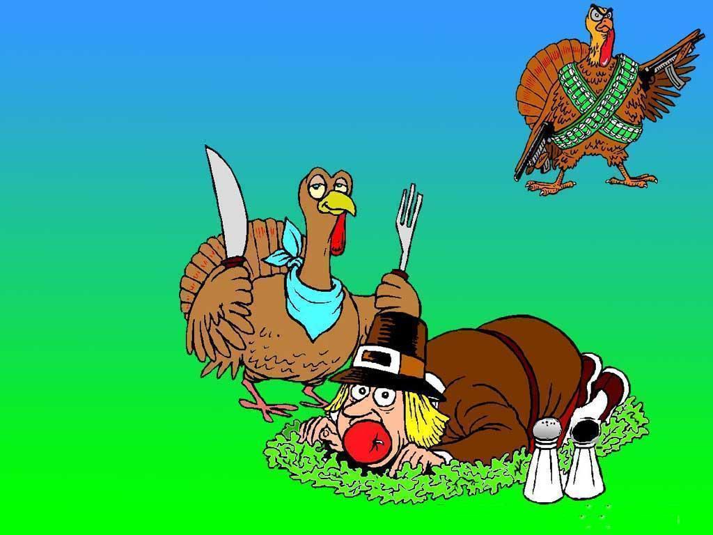 1024x768 Free Funny Thanksgiving Wallpaper