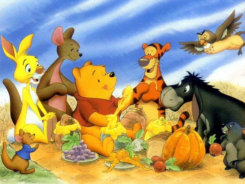 Winnie the pooh and friends cartoon 2K wallpaper download