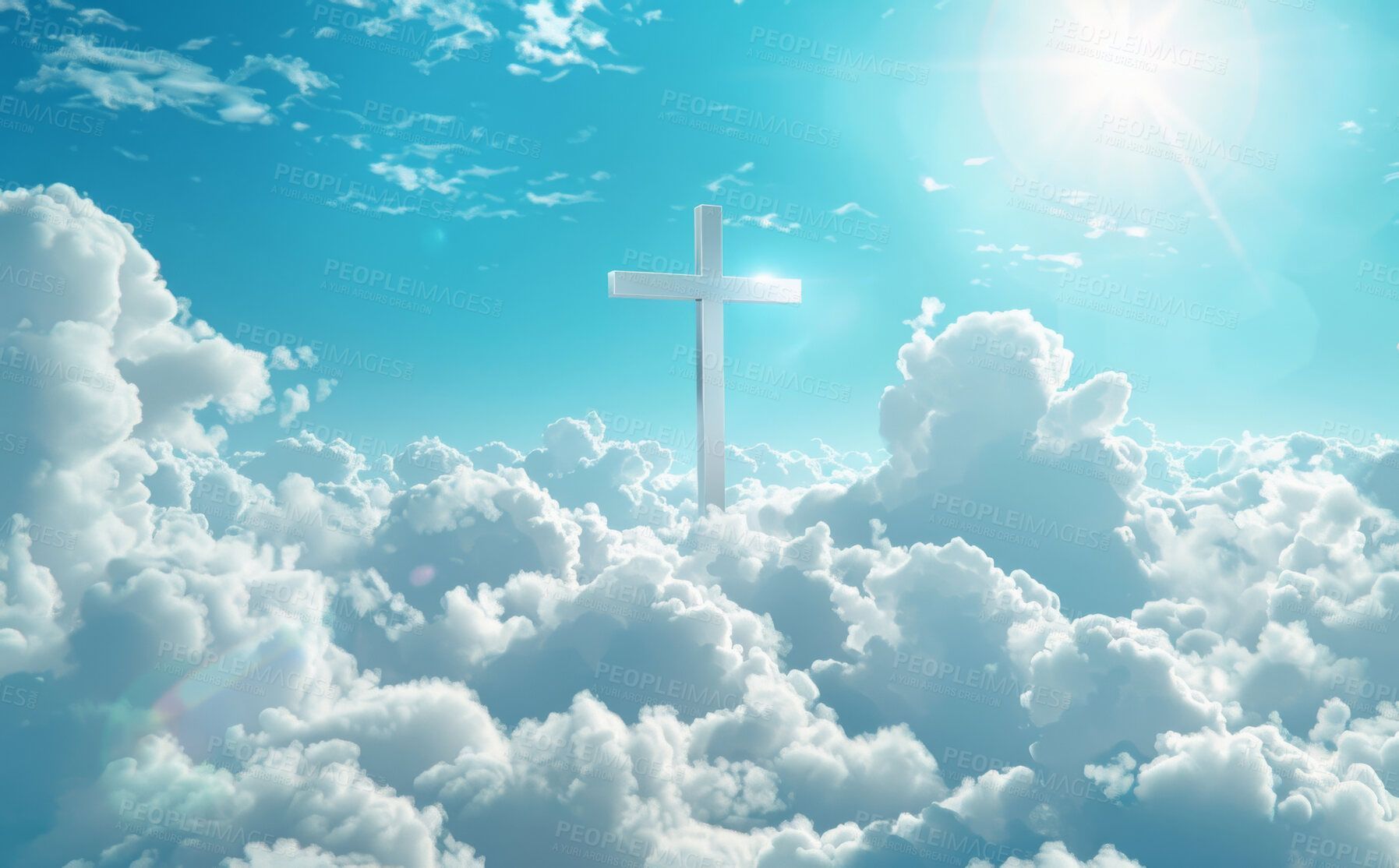 1795x1114 Clouds, heaven and blue sky with cross