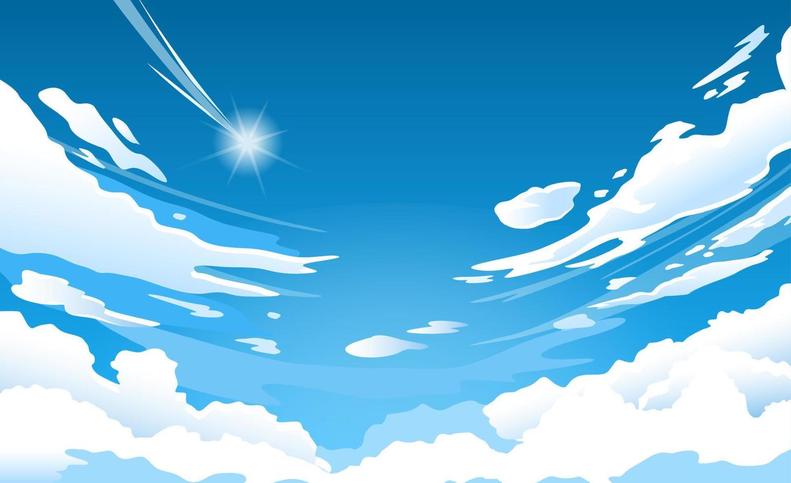 1605x980 Anime sky. Cloud in blue heaven