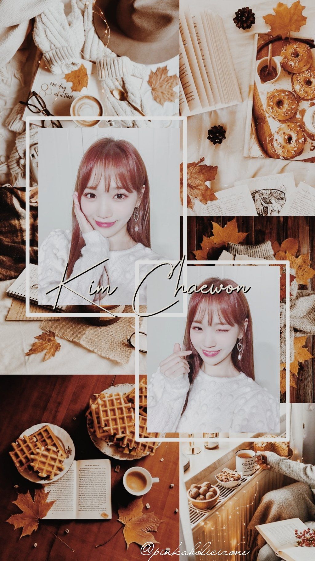 1024x1820 Kim Chaewon Brown Theme Wallpaper