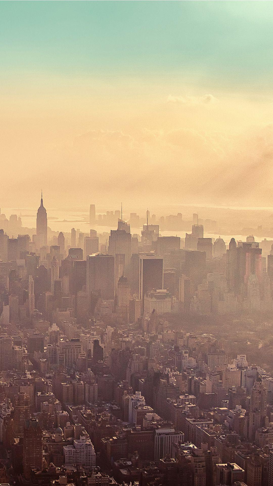 1080x1920 New York City Sunrise Haze Android Wallpaper free download