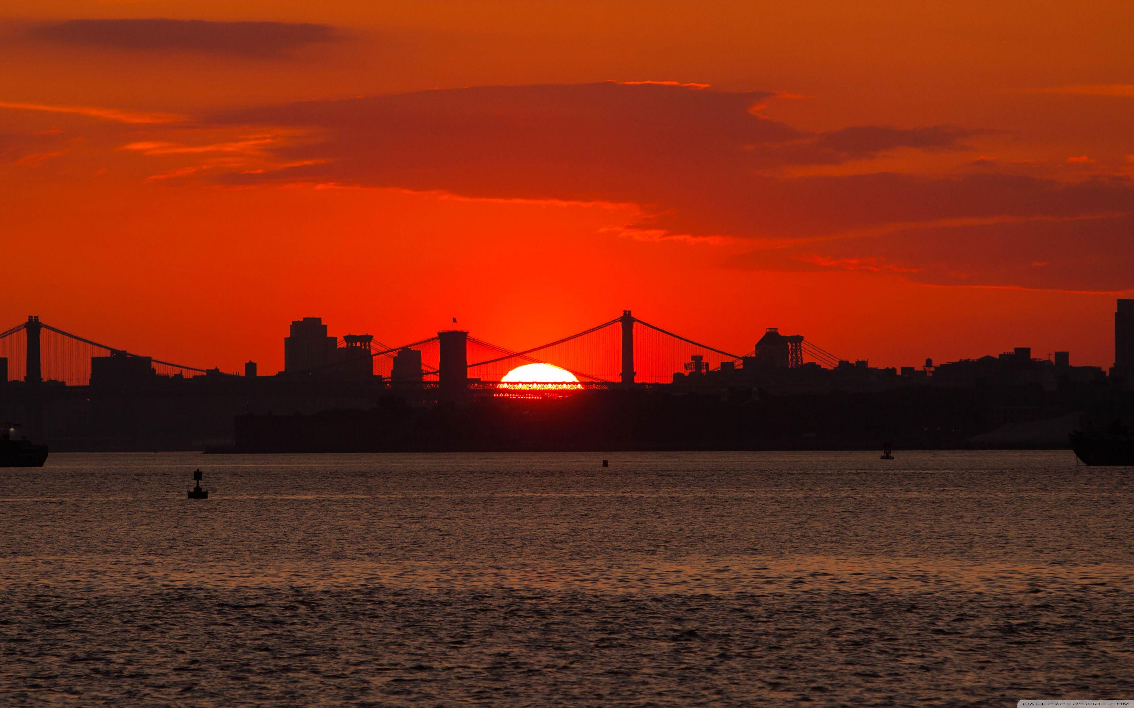 3840x2400 New York City Skyline Sunrise ❤ 4K HD Desktop Wallpaper