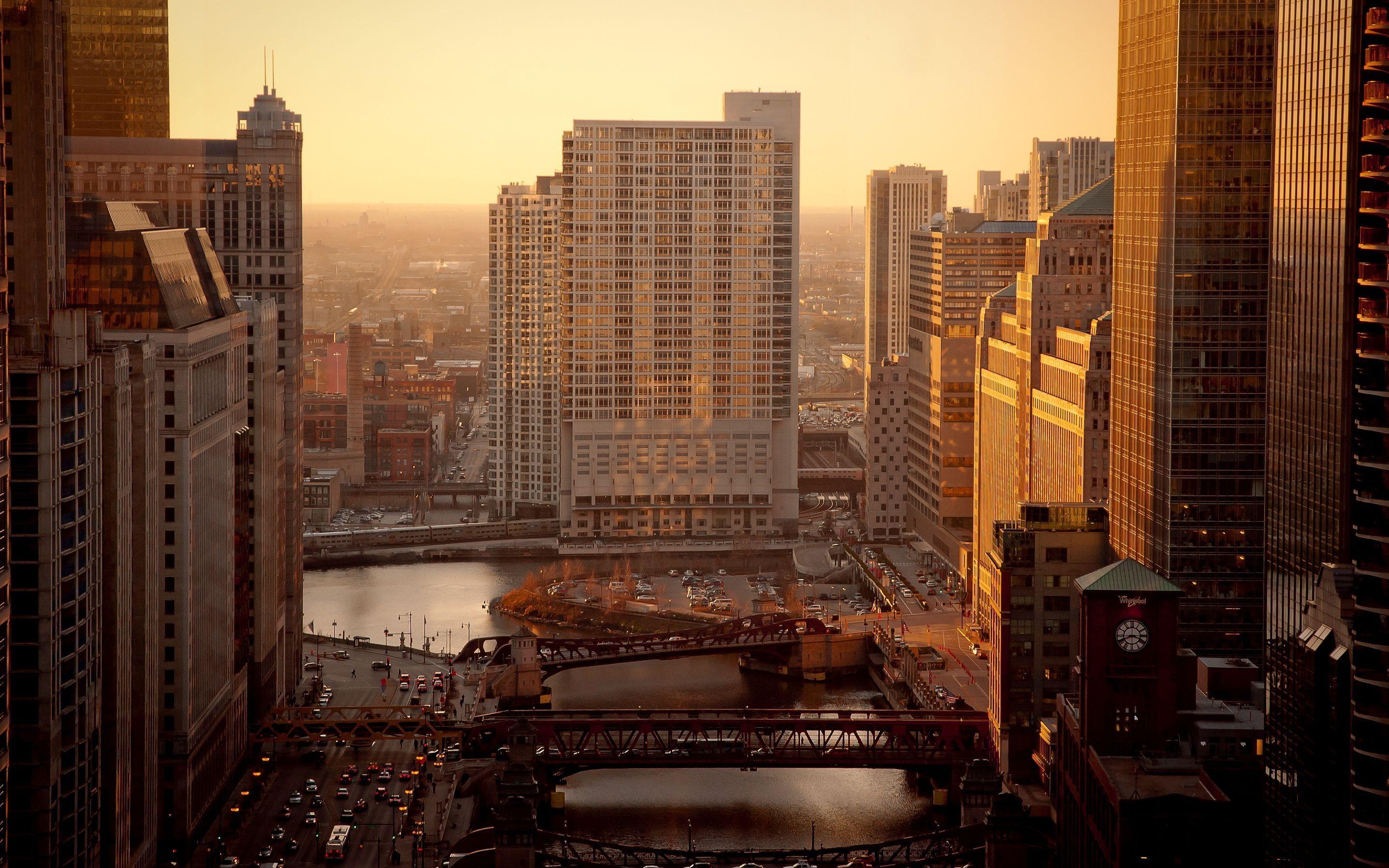 2880x1800 sunrise chicago. Chicago sunrise Wallpaper Picture Photo