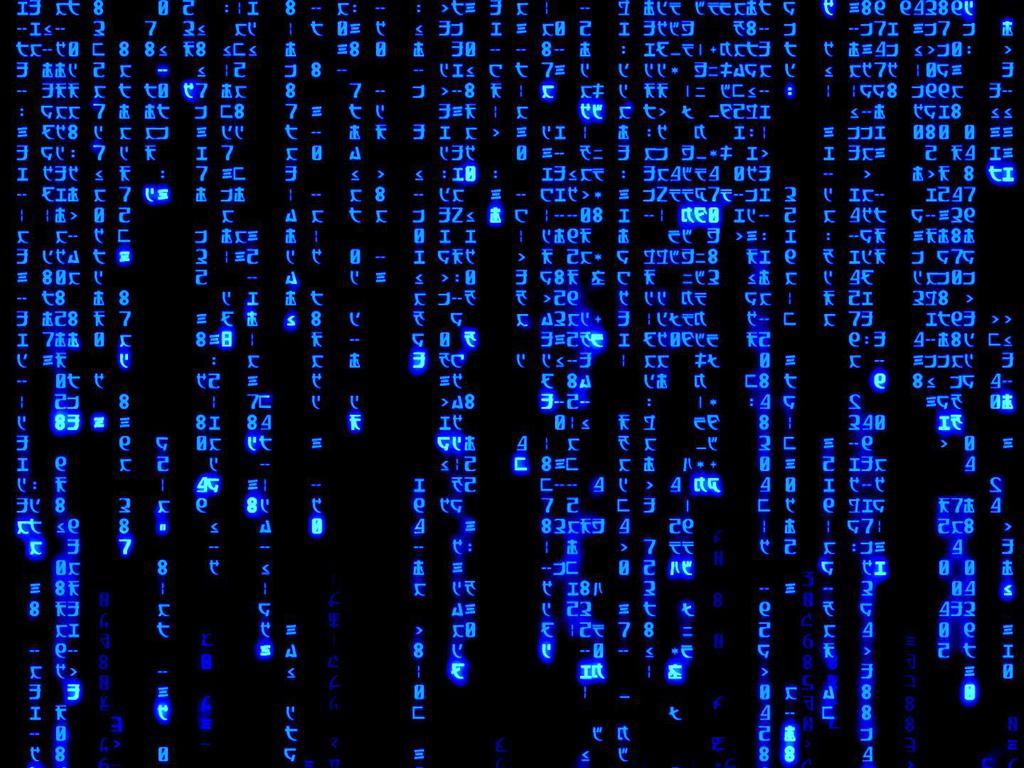 1024x768 Blue Matrix Wallpaper