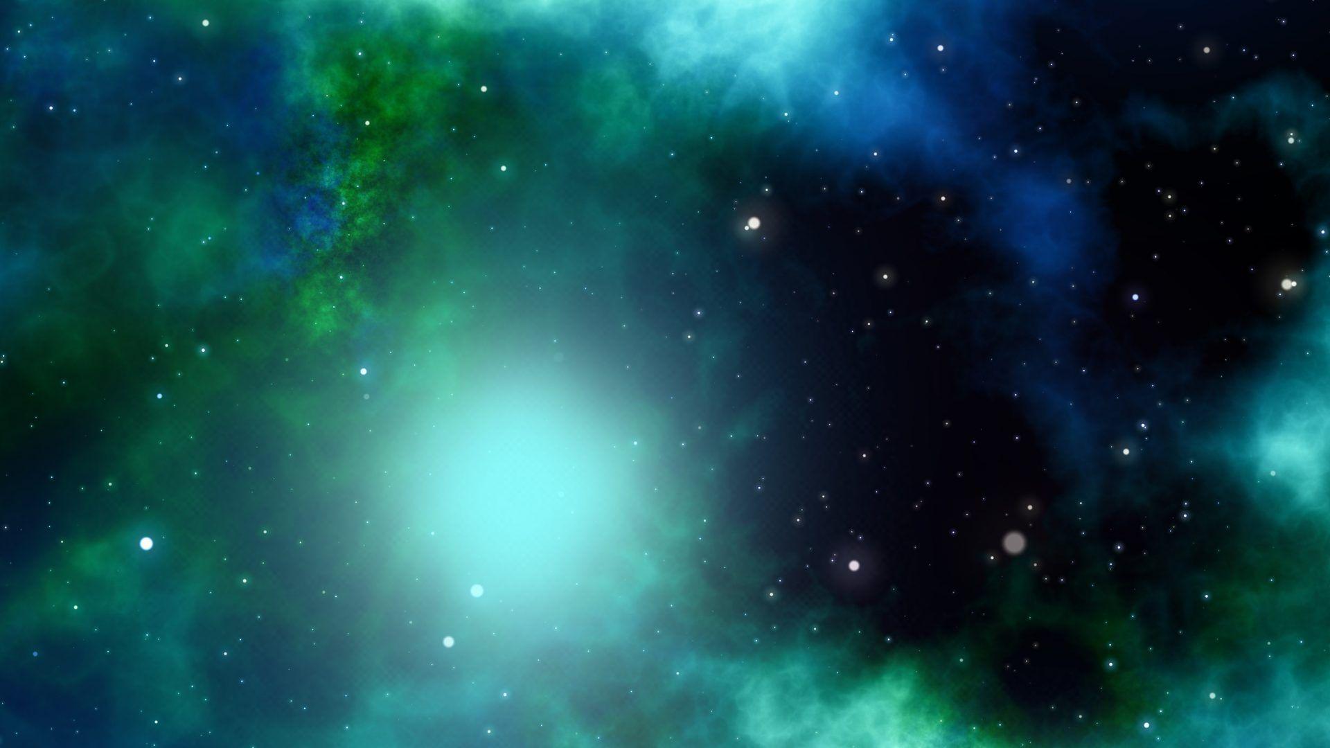 1920x1080 Green and Blue Galaxy Wallpaper