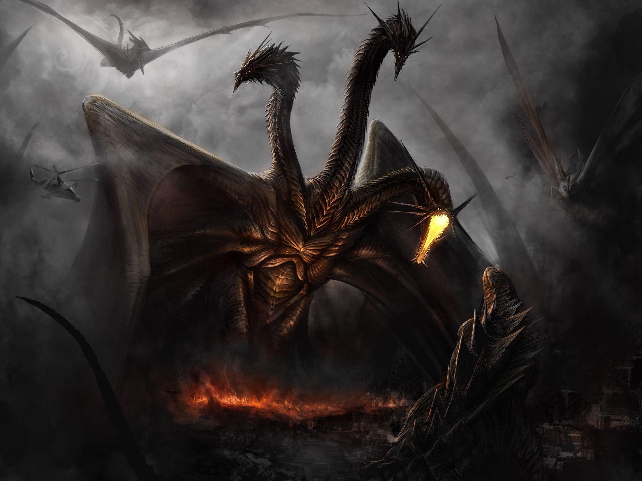 2048x1536 Godzilla Vs Mothra Wallpaper