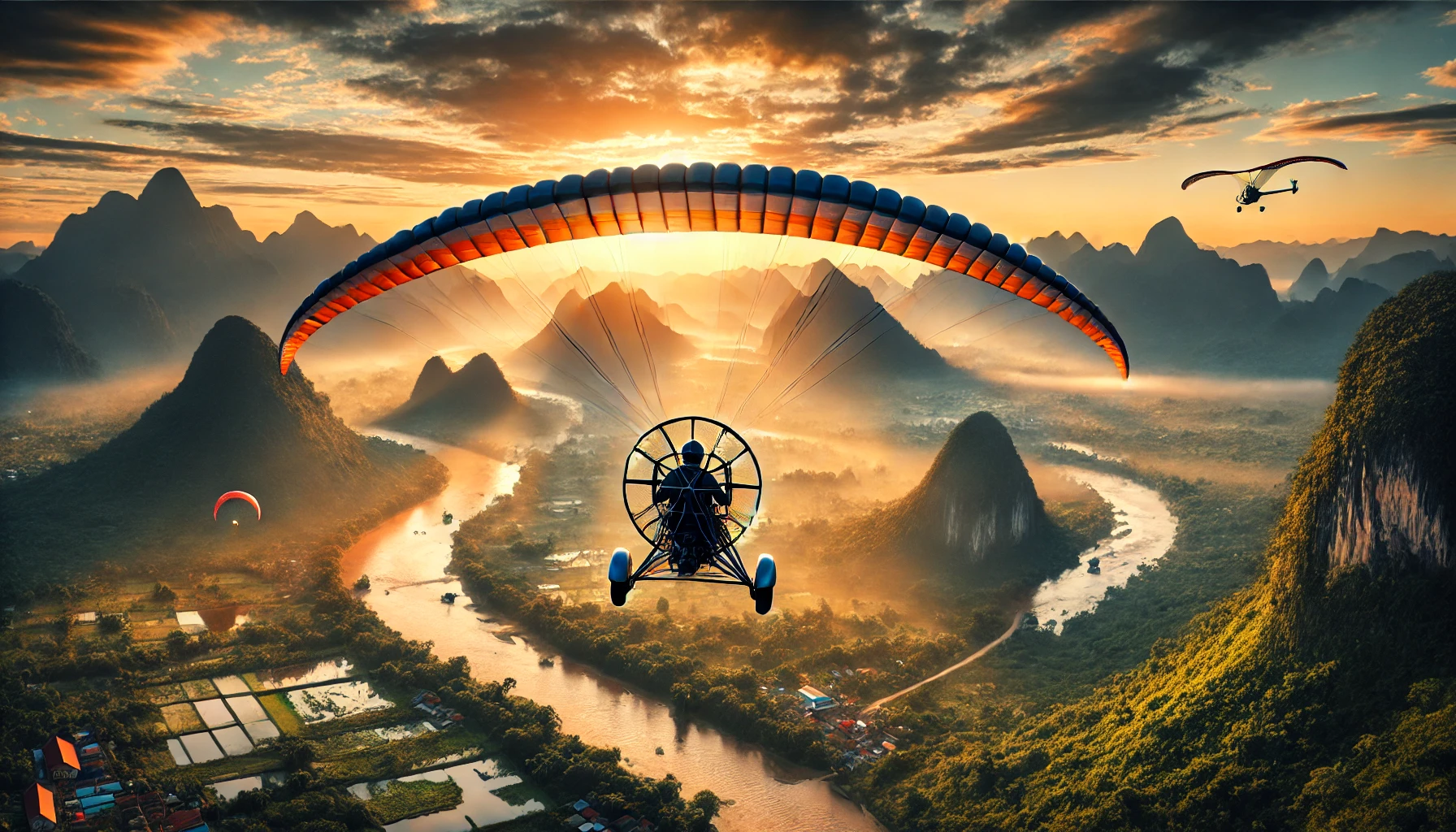 1792x1024 Paragliding & Hot Air Balloon