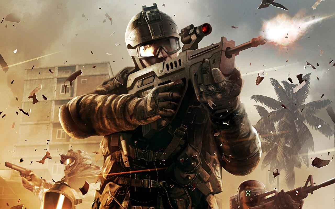 1280x800 Desktop Wallpaper Warface rifle Firing warrior vdeo game