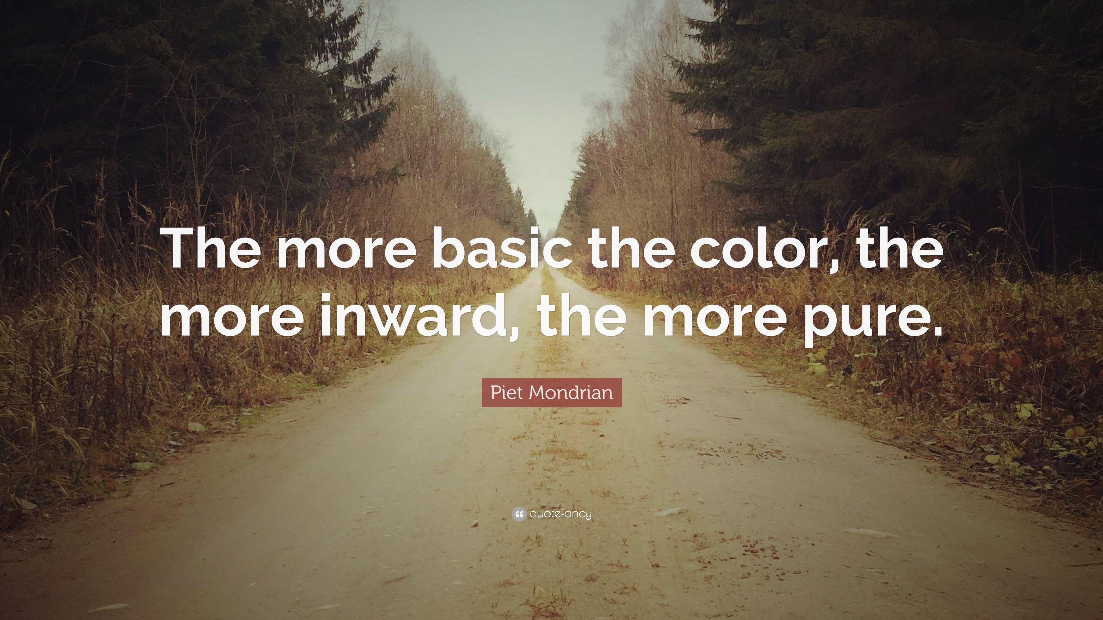 3840x2160 Piet Mondrian Quote: “The more basic the color, the more