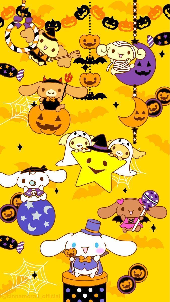 675x1200 Cinnamoroll Halloween Wallpaper
